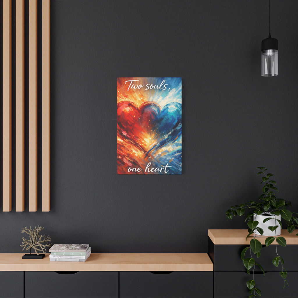 Two Souls One Heart Abstract Heart Canvas