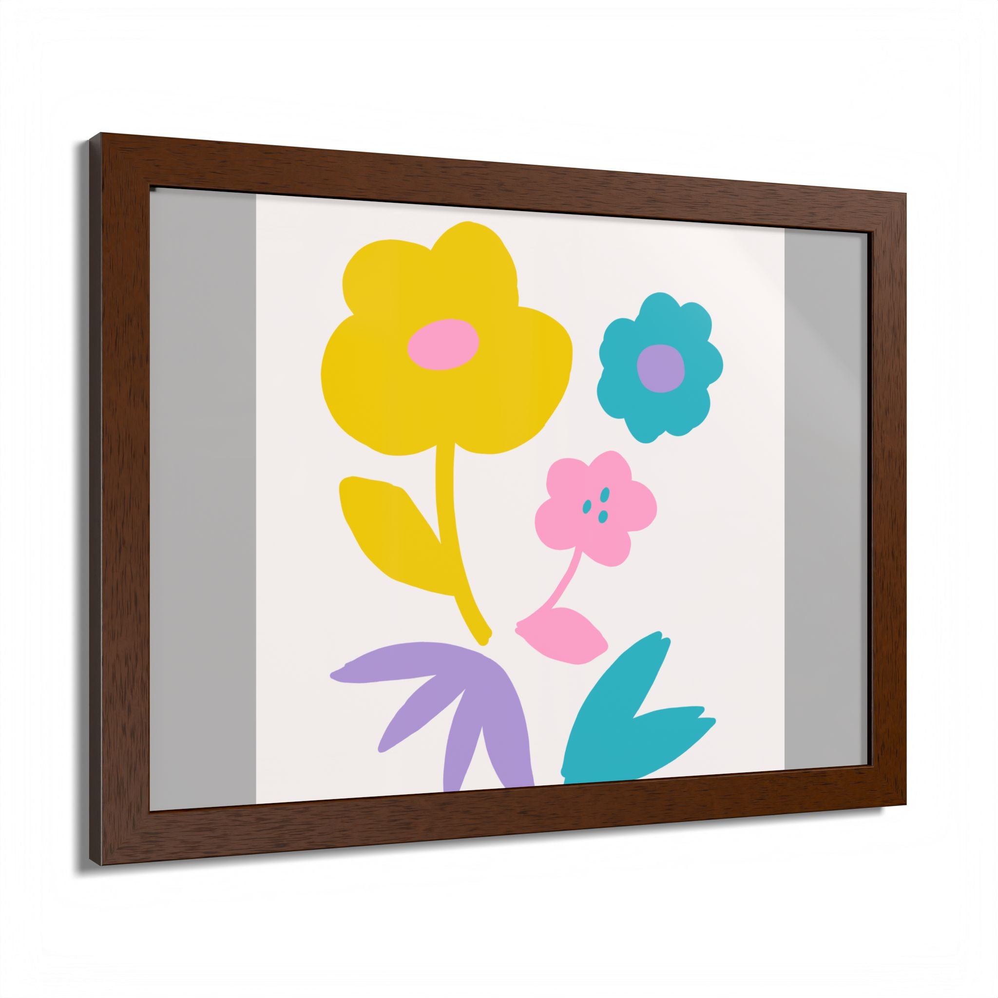 Multi-Color Floral Framed Poster