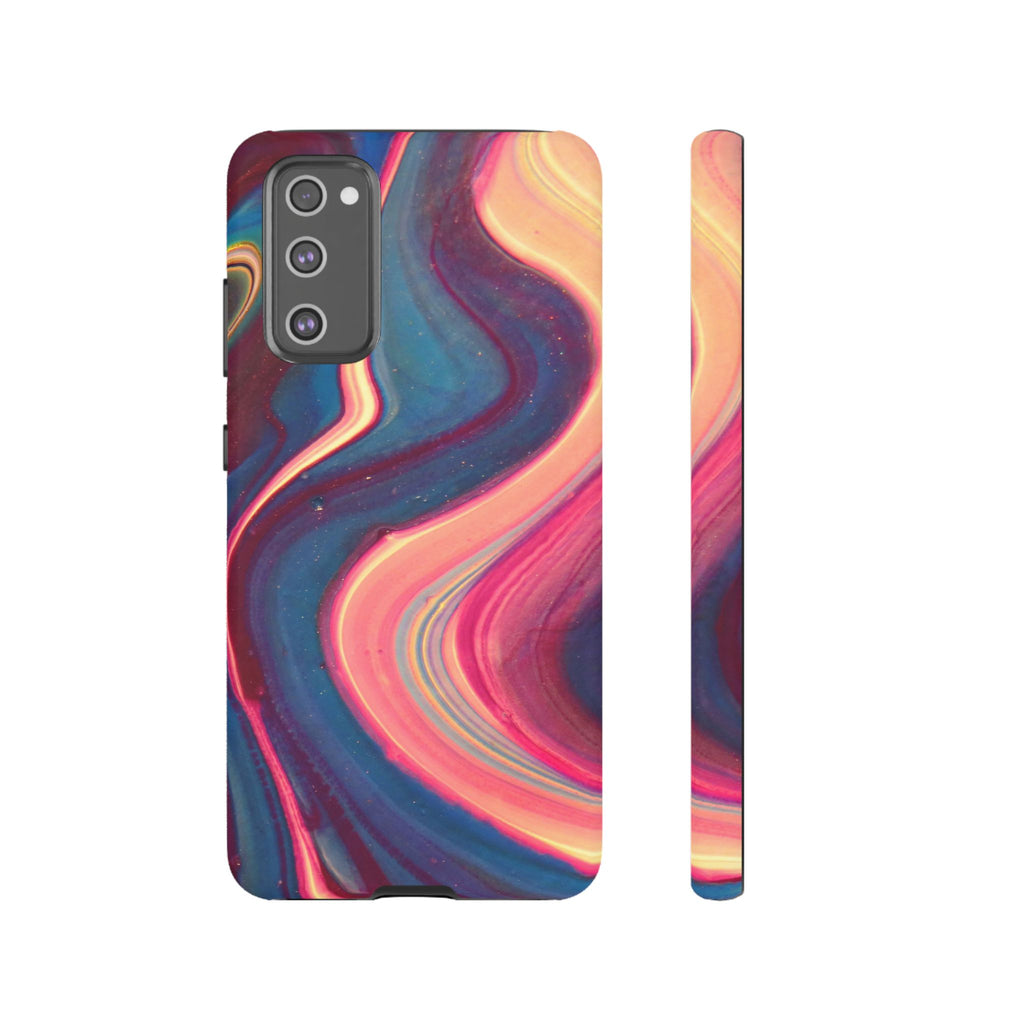 Colorful Wavy Marble Swirl Protective Phone Case
