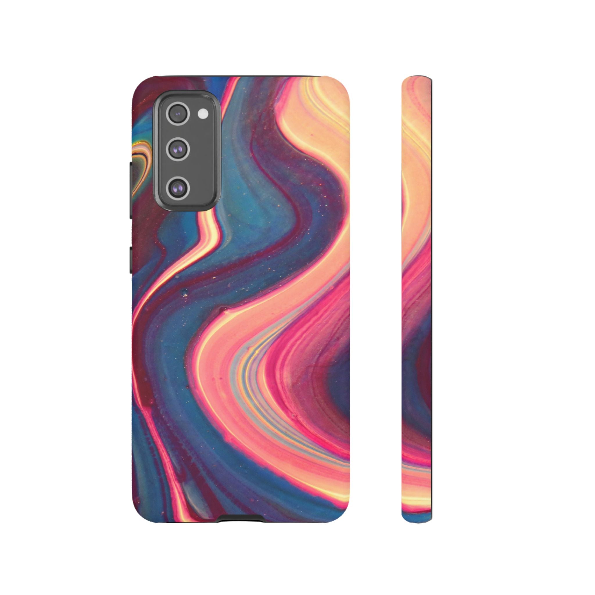 Colorful Wavy Marble Swirl Protective Phone Case
