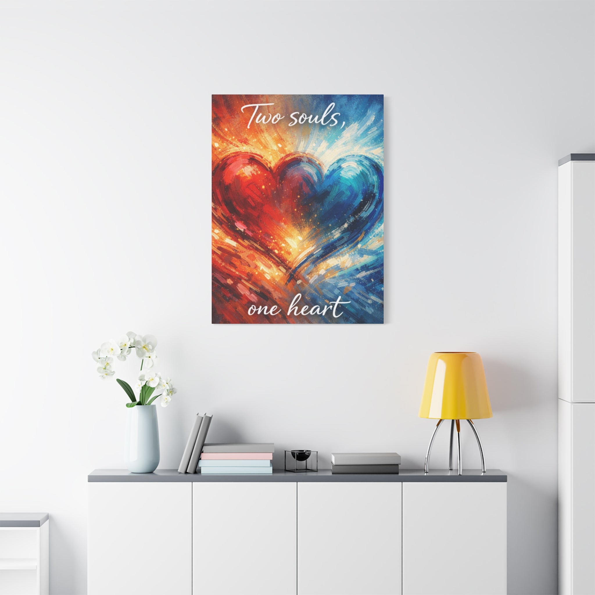 Two Souls One Heart Abstract Heart Canvas
