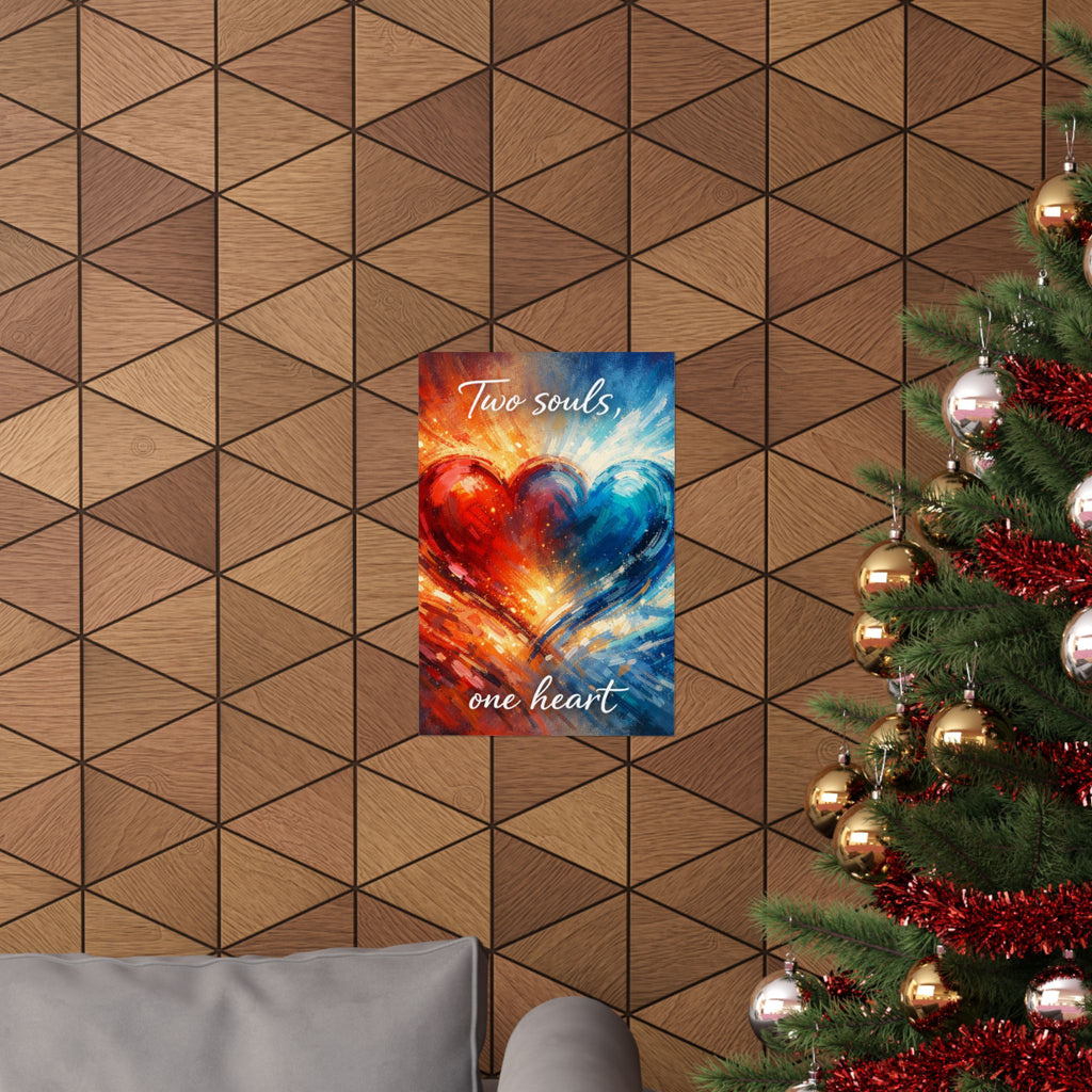 Two Souls One Heart Romantic Matte Poster