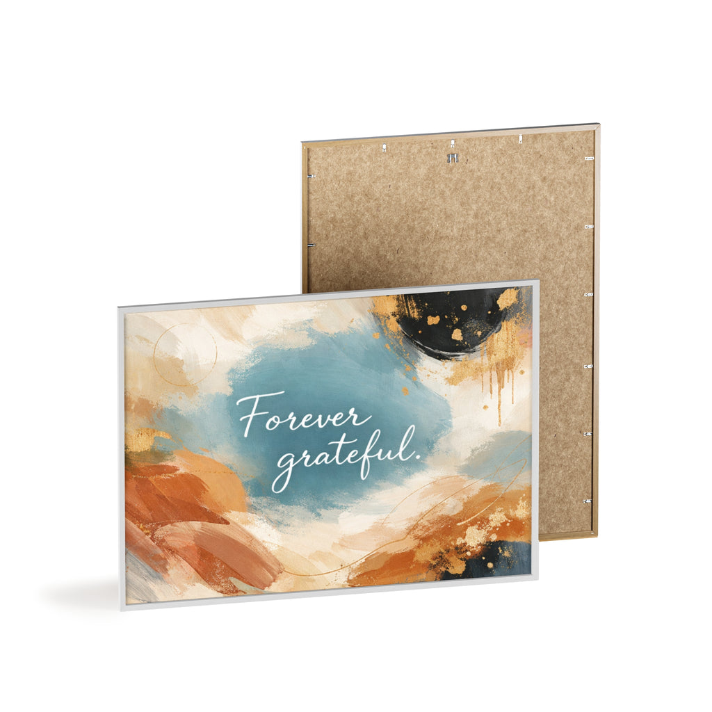 Forever Grateful Framed Poster Abstract Watercolor Wall Art