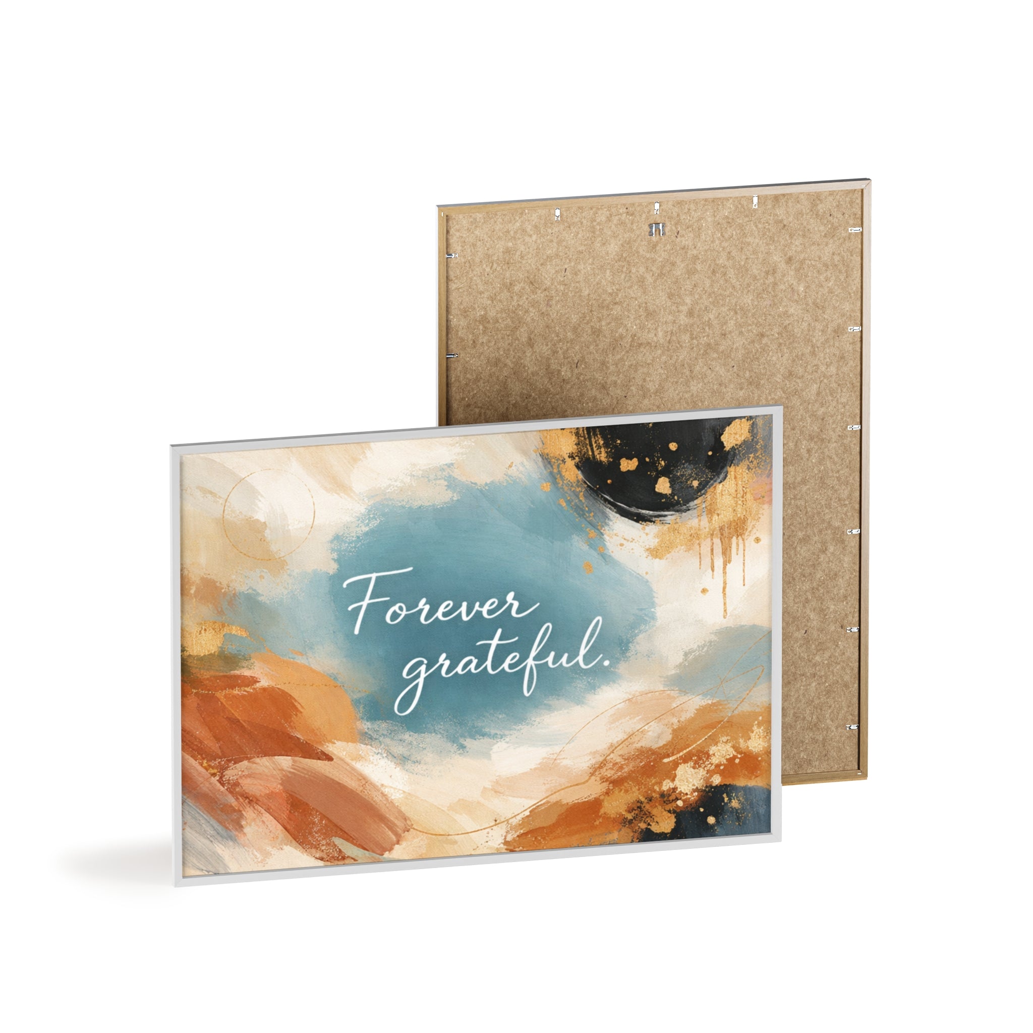 Forever Grateful Framed Poster Abstract Watercolor Wall Art
