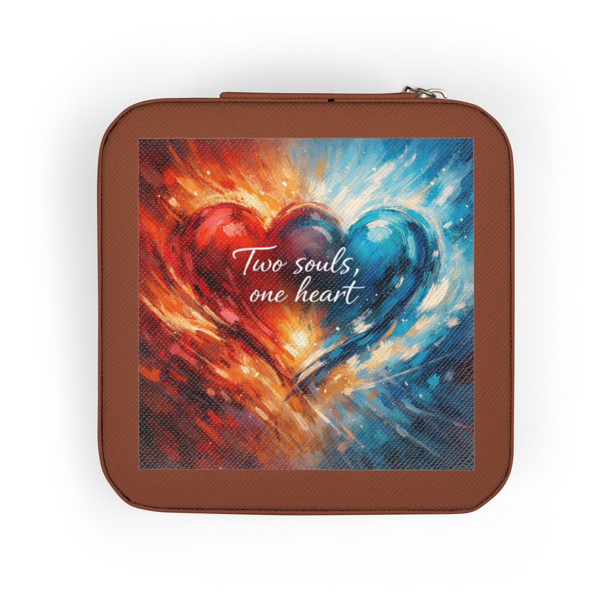 Heart Flame Jewelry Travel Case Compact Portable Organizer