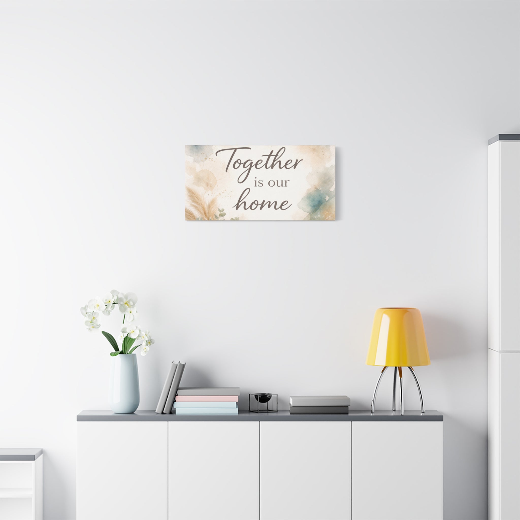 Together Is Our Home Floral Inspirational Decor Canvas Wall Art