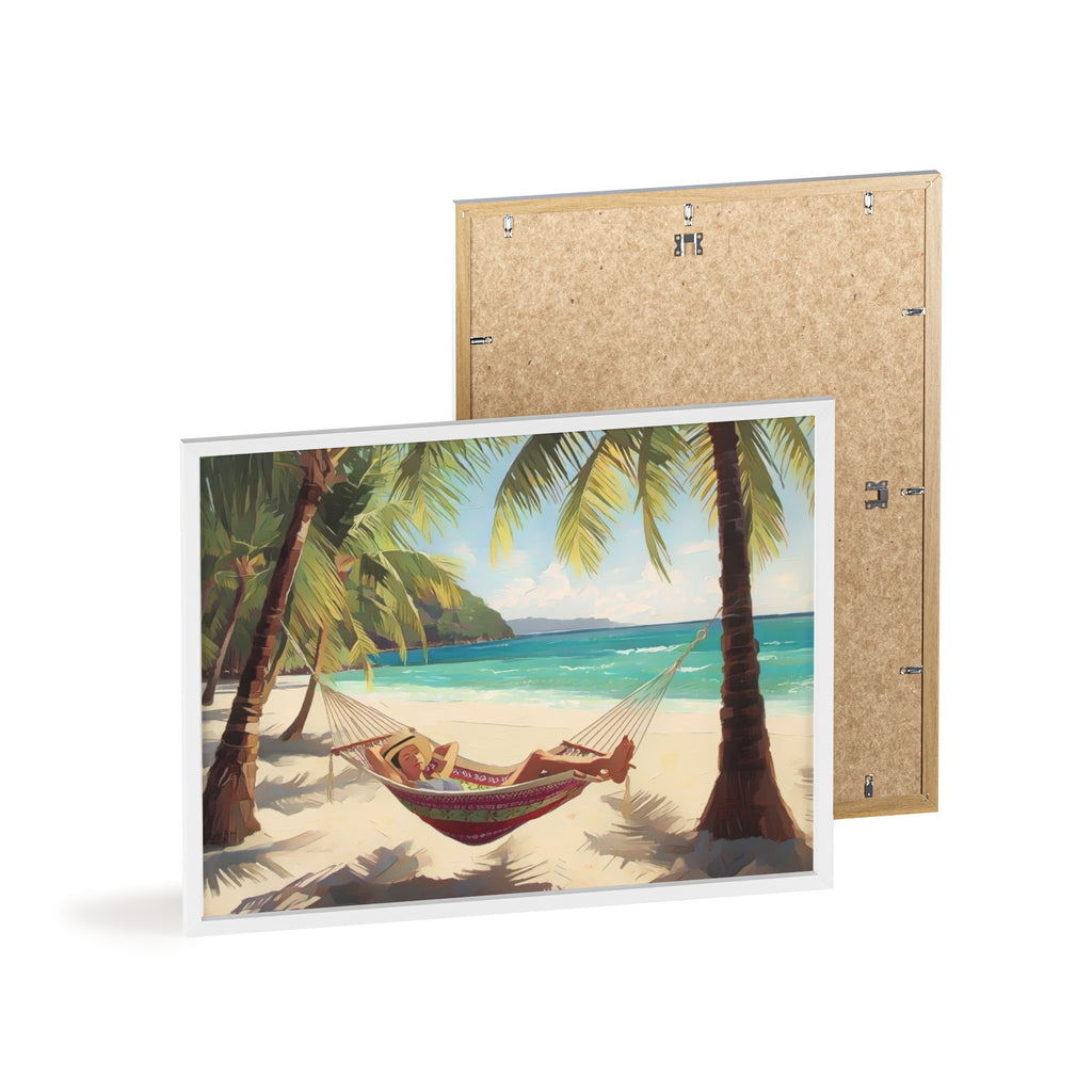 Tropical Beach Hammock Framed Poster