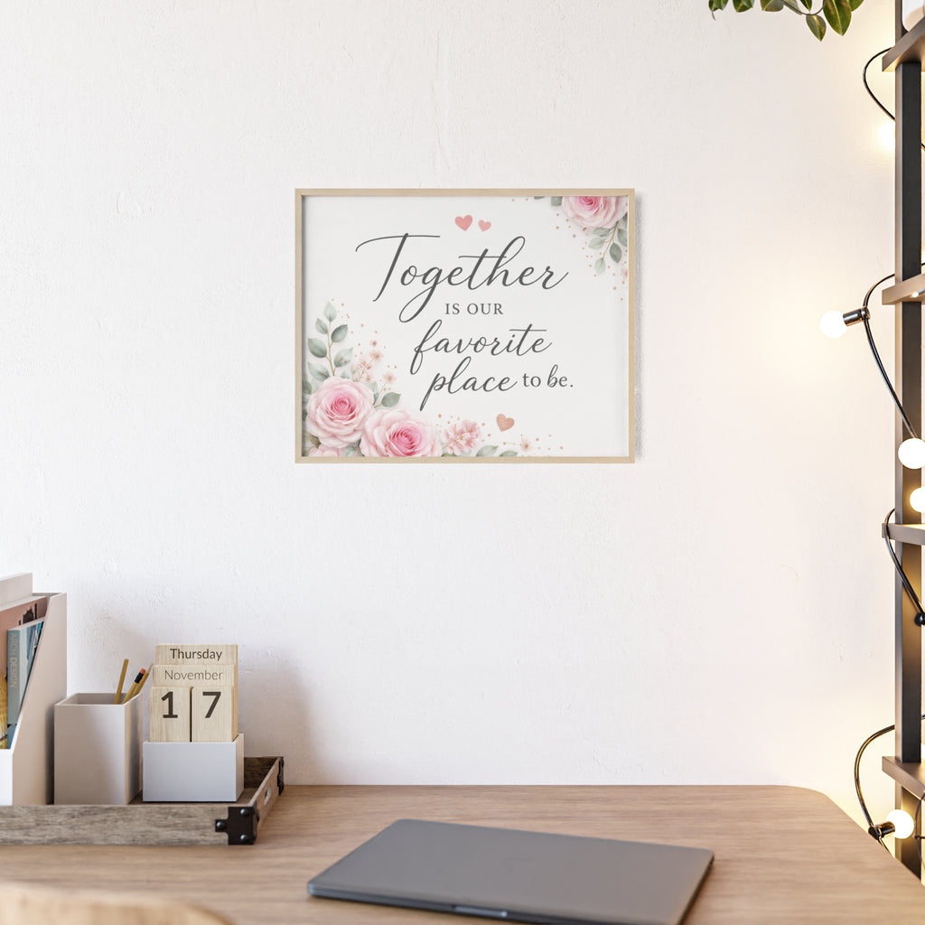 Together Is Our Favorite Place To Be Framed Floral Wall Art