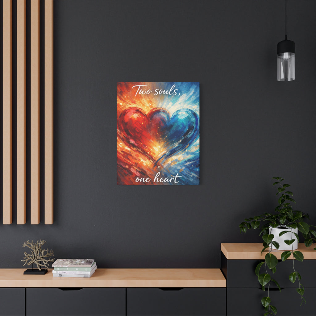 Two Souls One Heart Abstract Heart Canvas