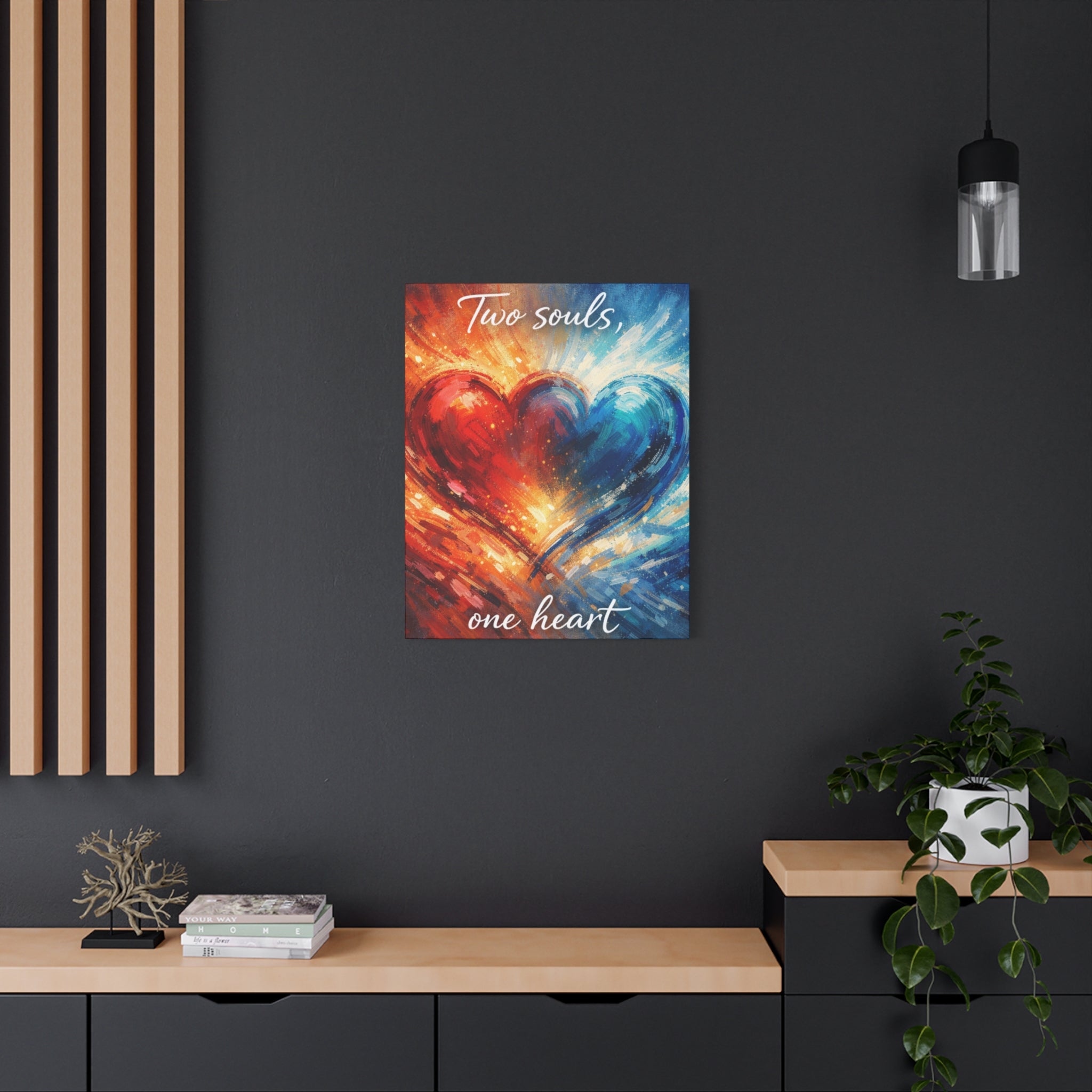 Two Souls One Heart Abstract Heart Canvas