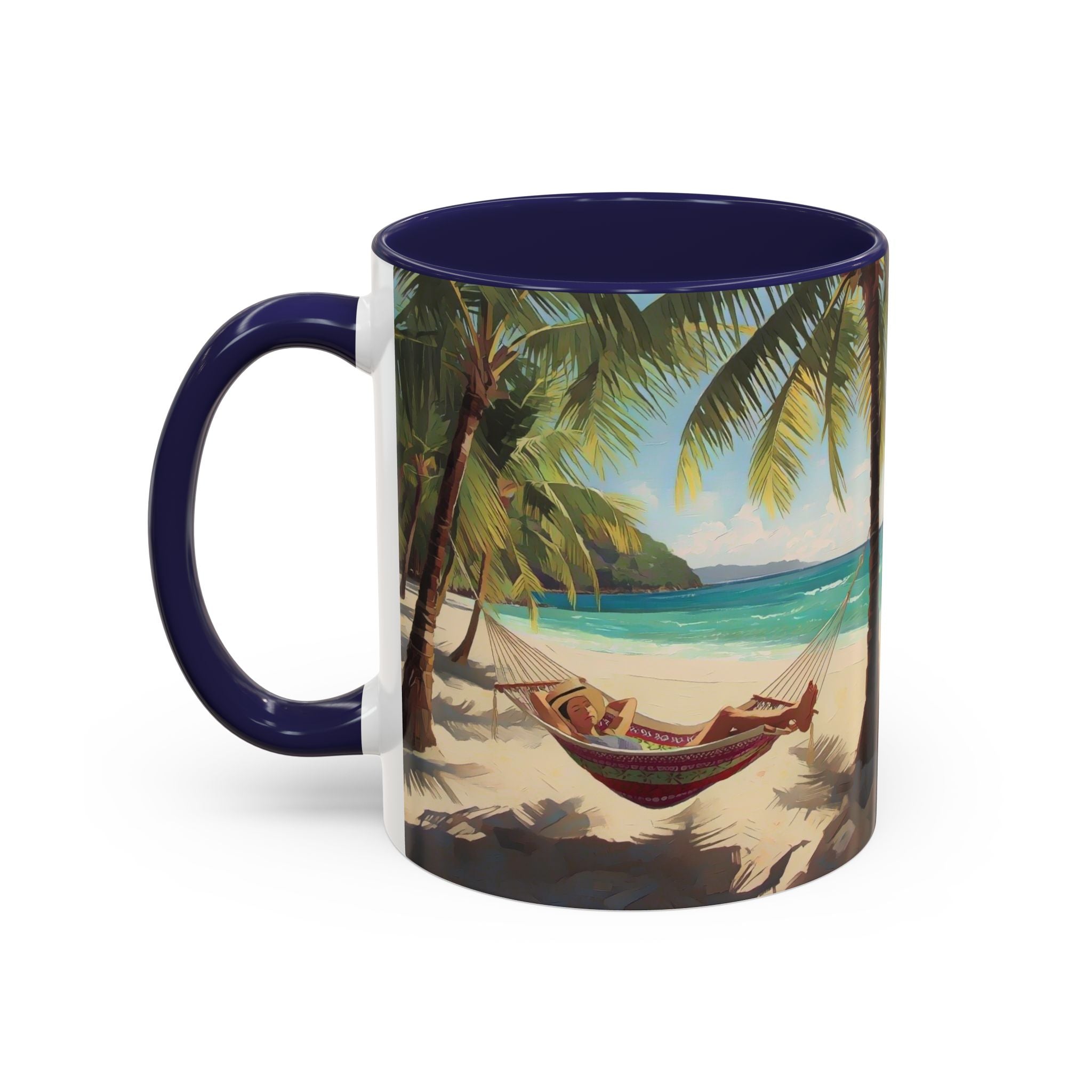 Tropical Beach Palm Trees & Hammock Coffee Mug