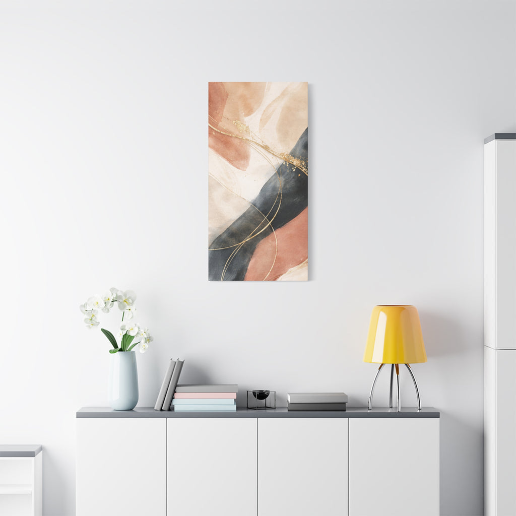 Abstract Blush & Gold Matte Canvas Print