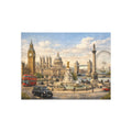 London Cityscape Vintage Big Ben London Eye Red Bus Jigsaw Puzzle