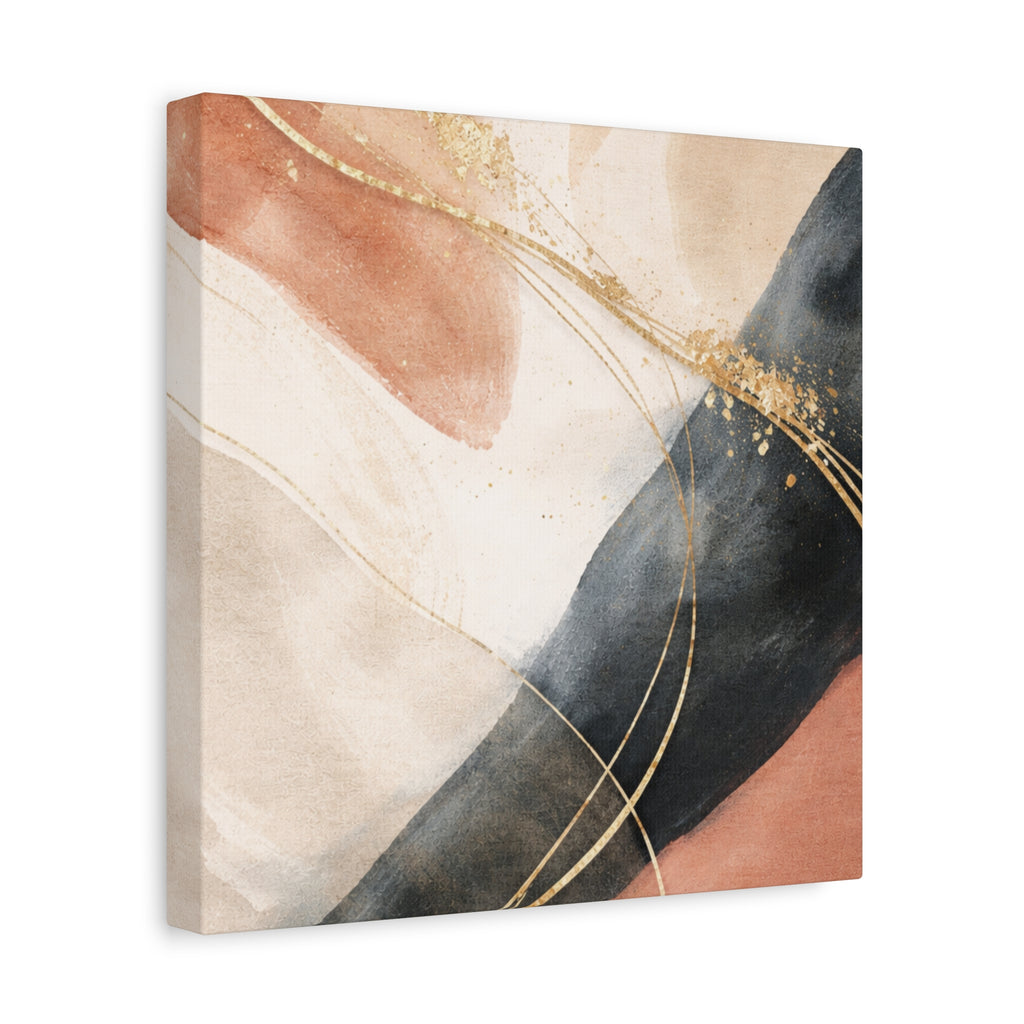 Abstract Blush & Gold Matte Canvas Print