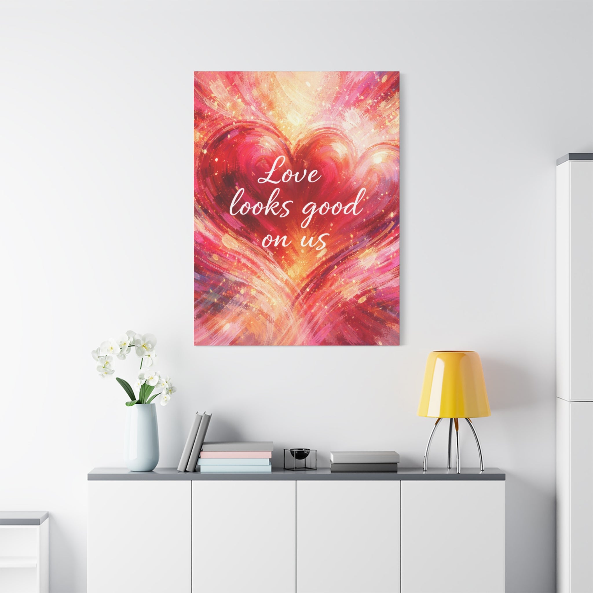Love Looks Good On Us Matte Canvas Wall Art