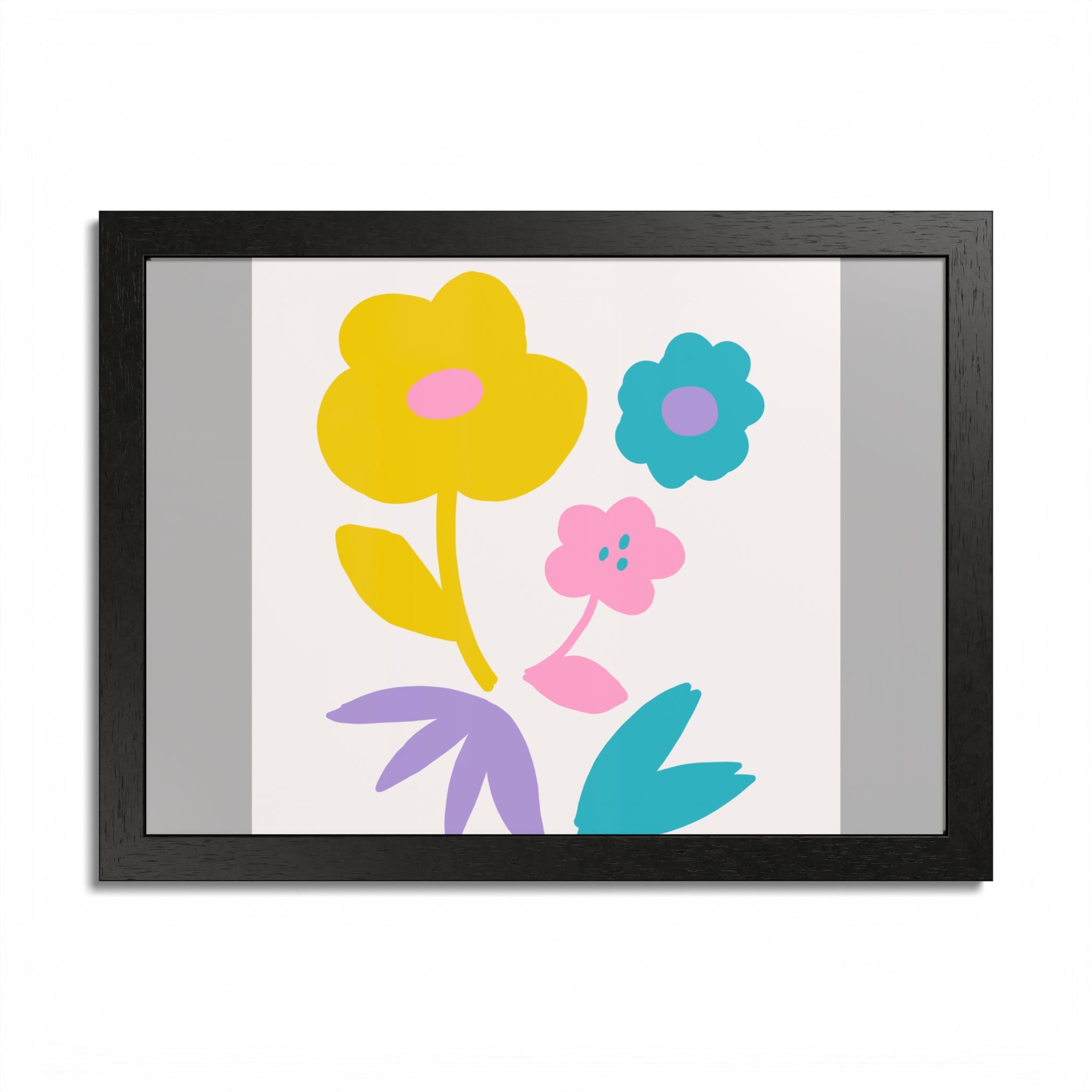 Multi-Color Floral Framed Poster