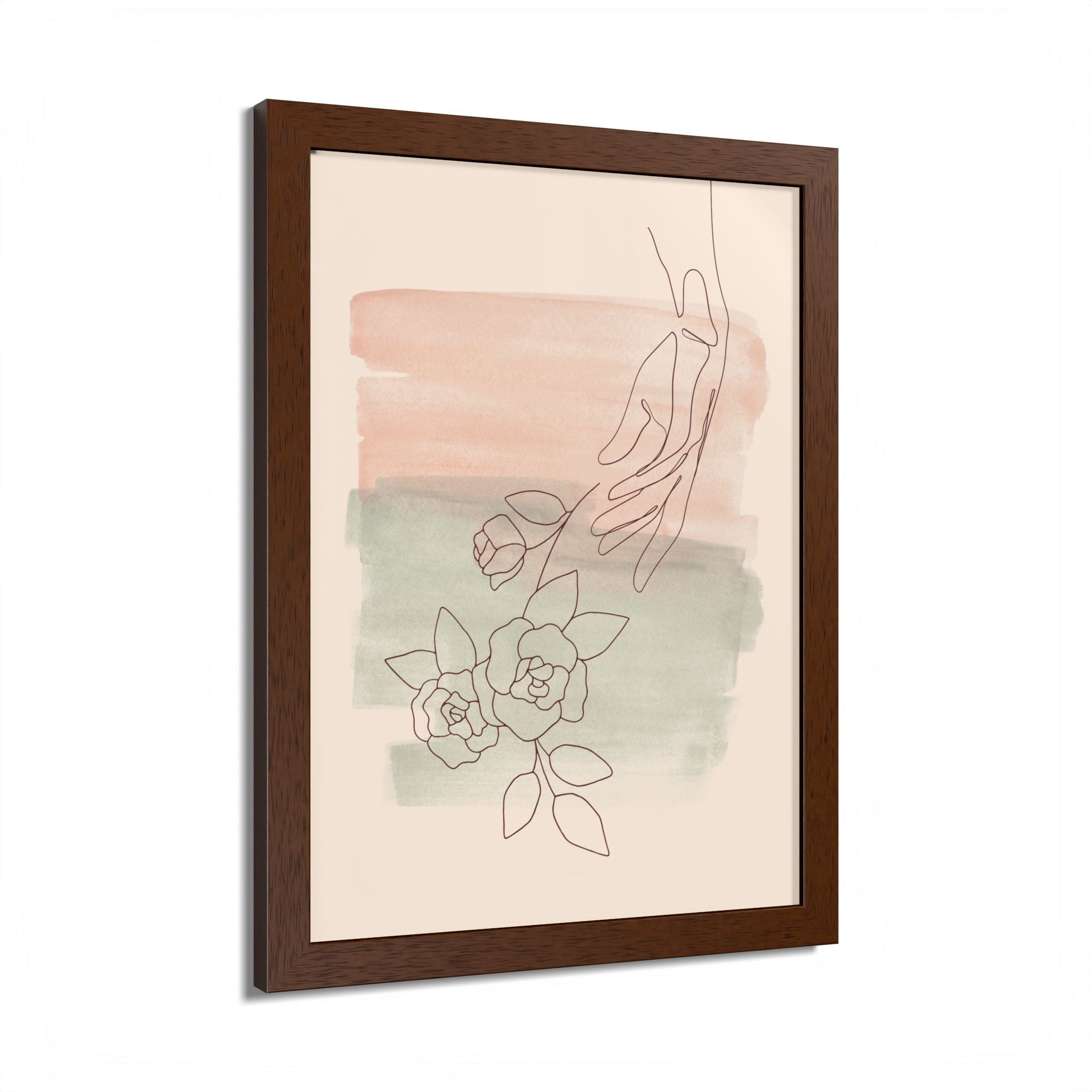 Hand Reaching for Flowers Framed Poster