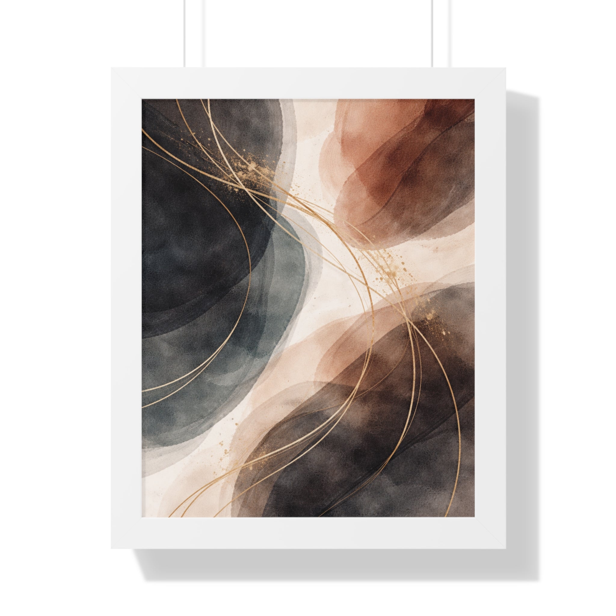 Abstract Earth Tones Framed Poster Modern Organic Wall Art Print