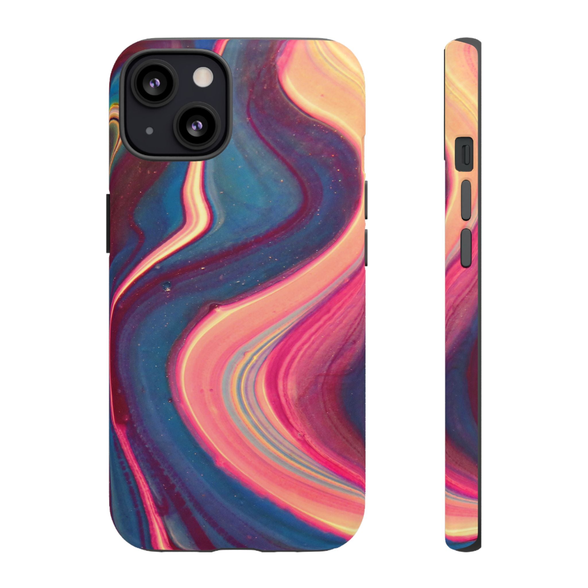 Colorful Wavy Marble Swirl Protective Phone Case