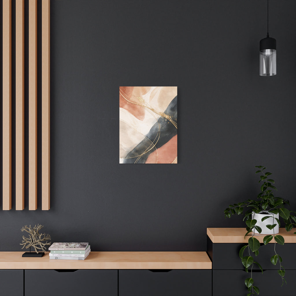 Abstract Blush & Gold Matte Canvas Print