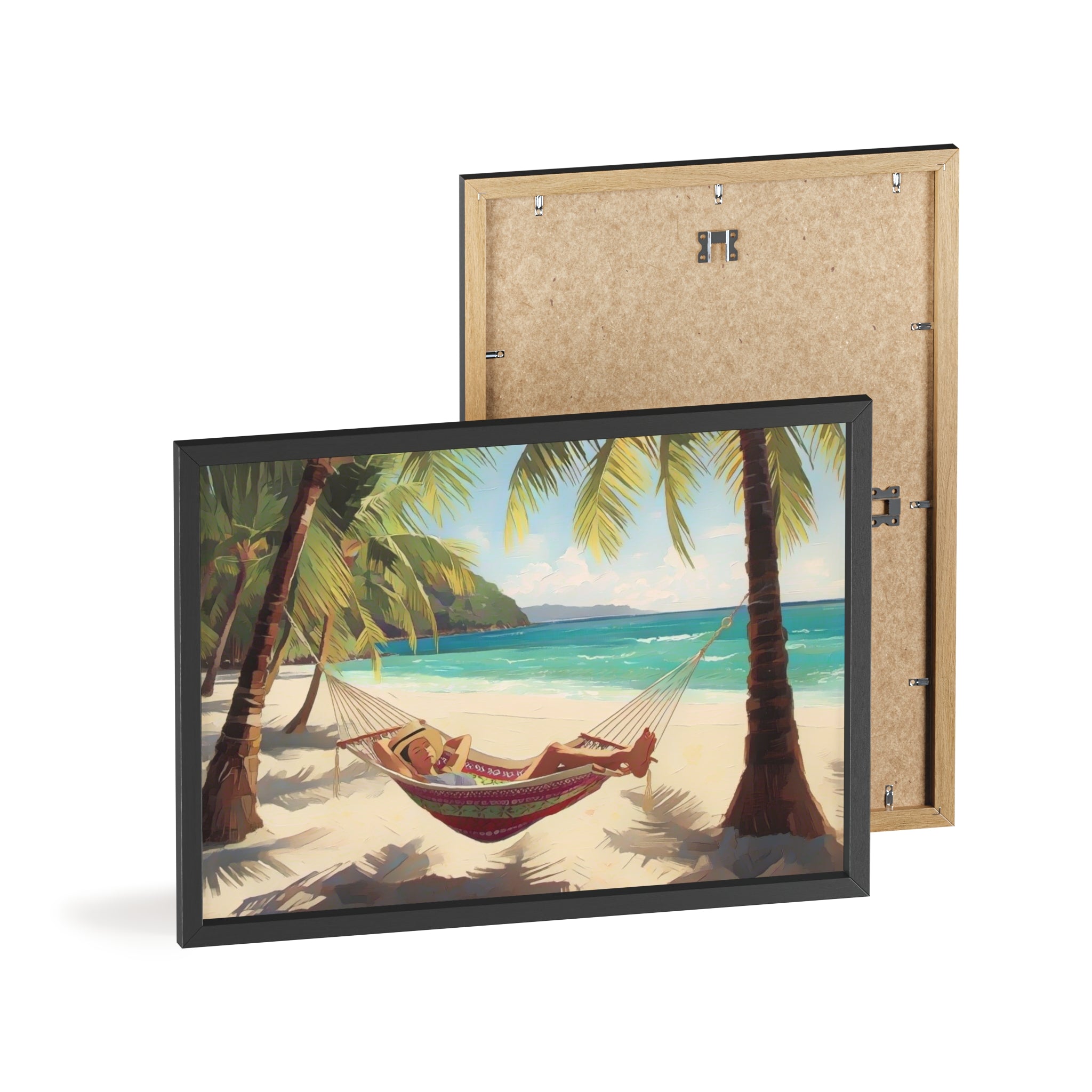 Tropical Beach Hammock Framed Poster