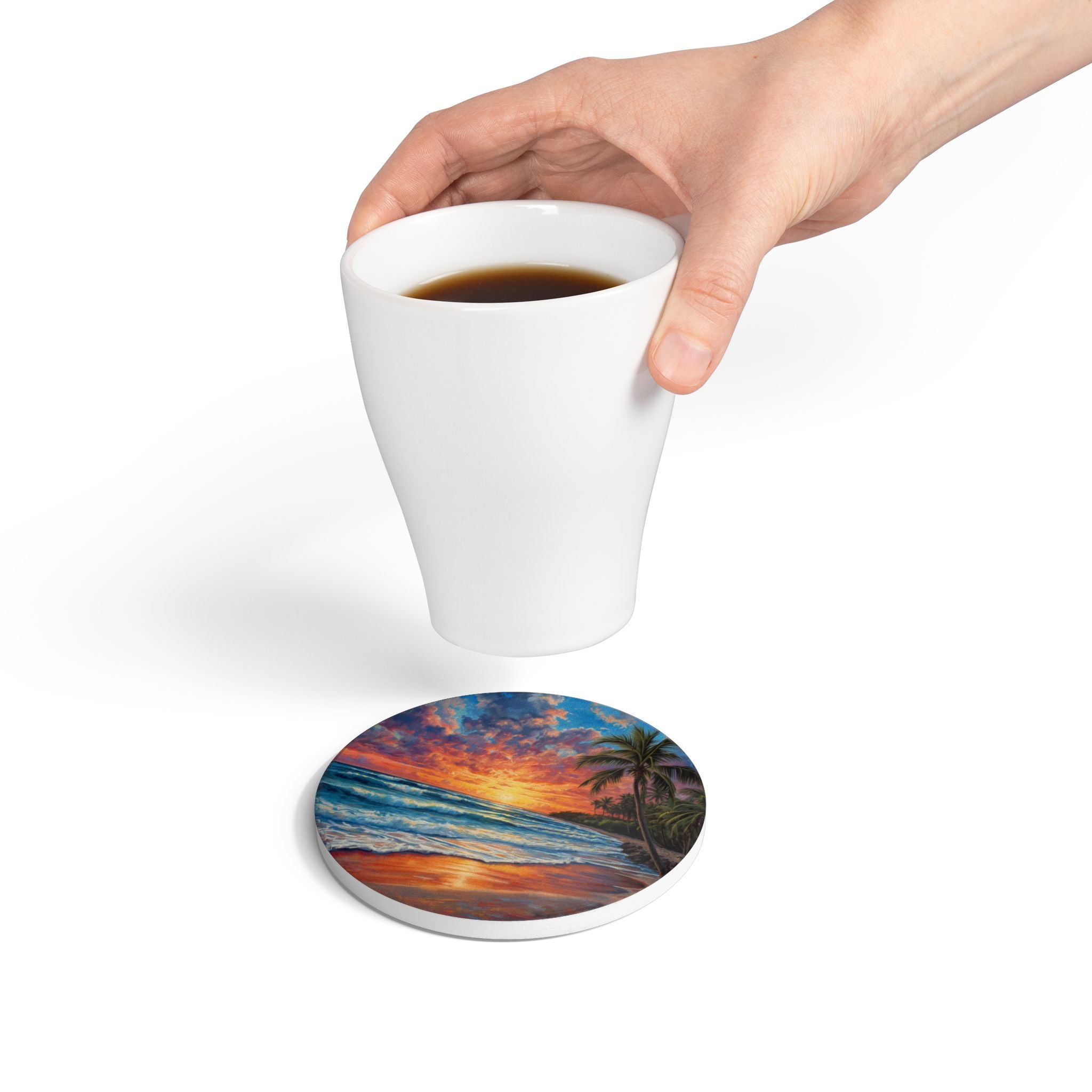 Tropical Sunset Ceramic Coaster