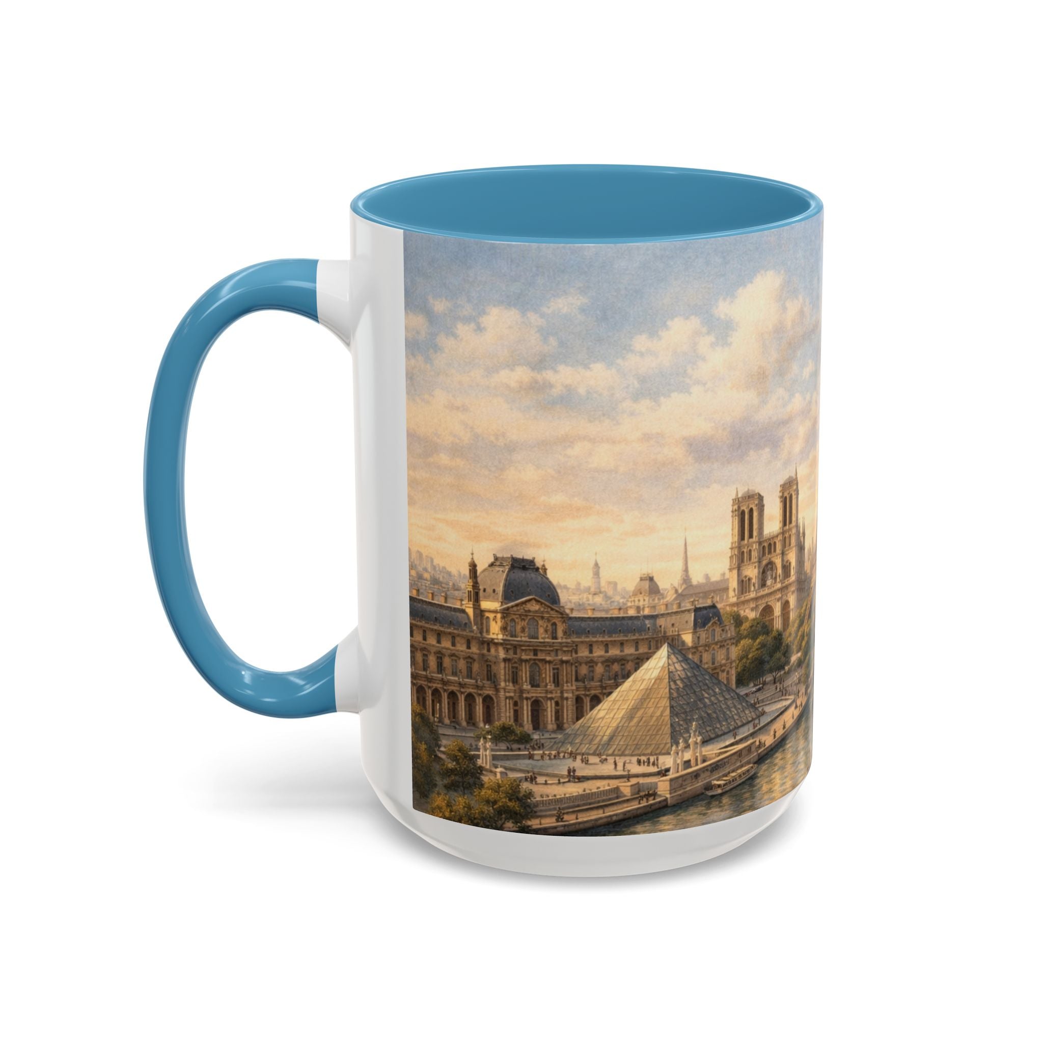 Paris Vintage Skyline Coffee Mug Eiffel Tower and Sacré‑Cœur