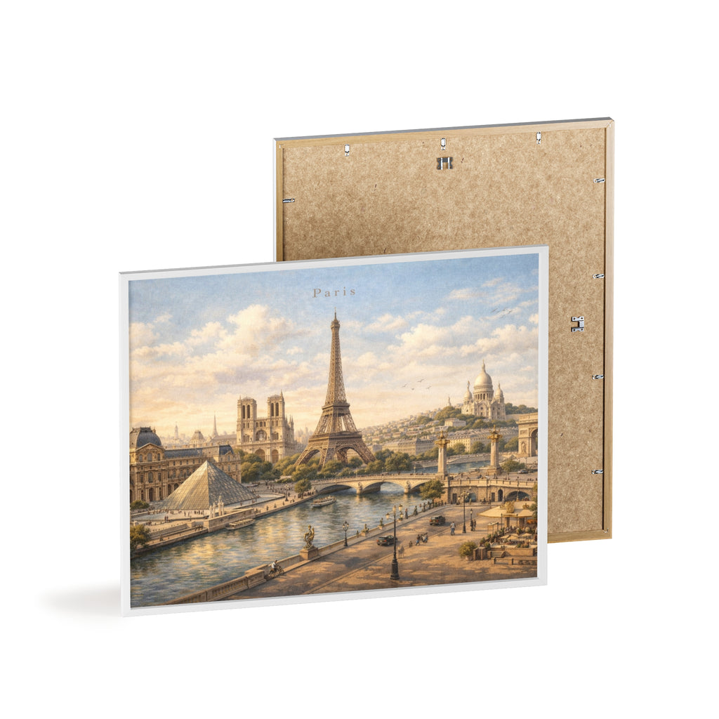 Paris Eiffel Tower Wood Framed Poster