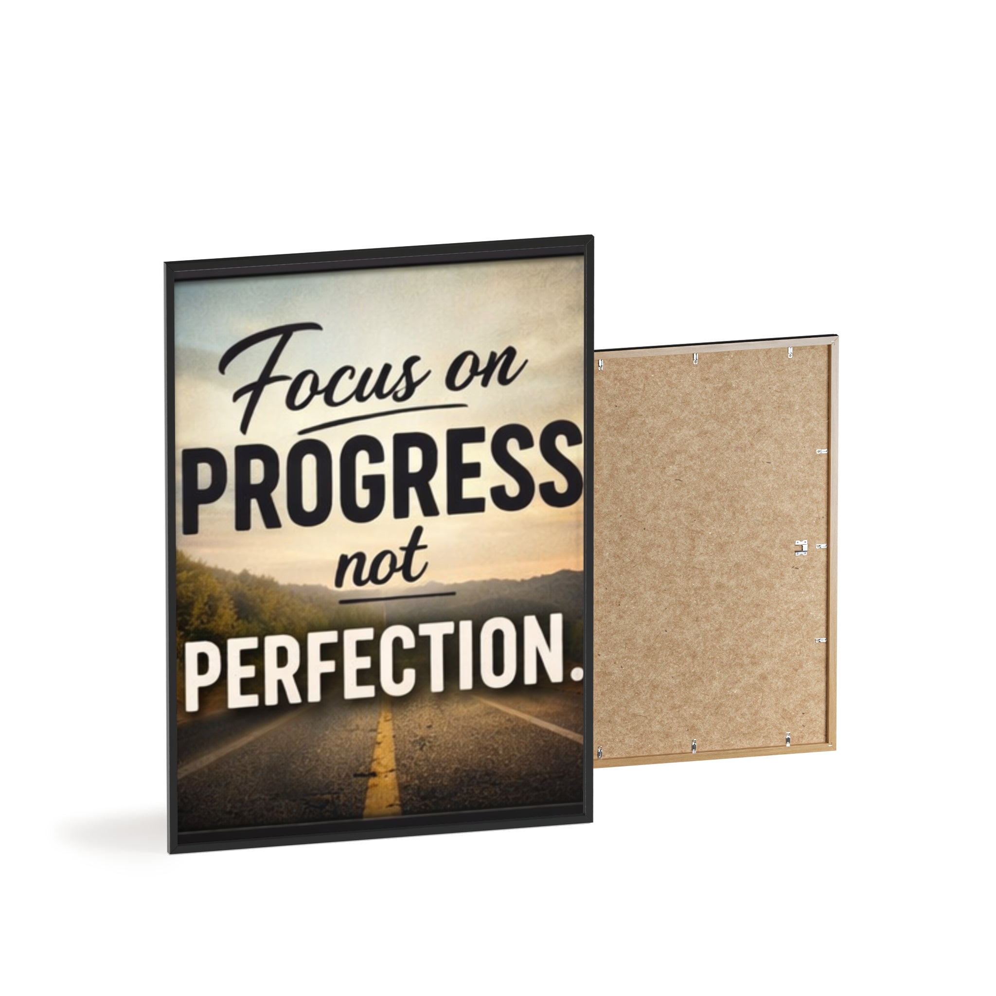 Focus on Progress Not Perfection Framed Poster — Motivational Wall Art