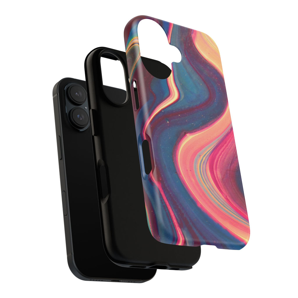 Colorful Wavy Marble Swirl Protective Phone Case