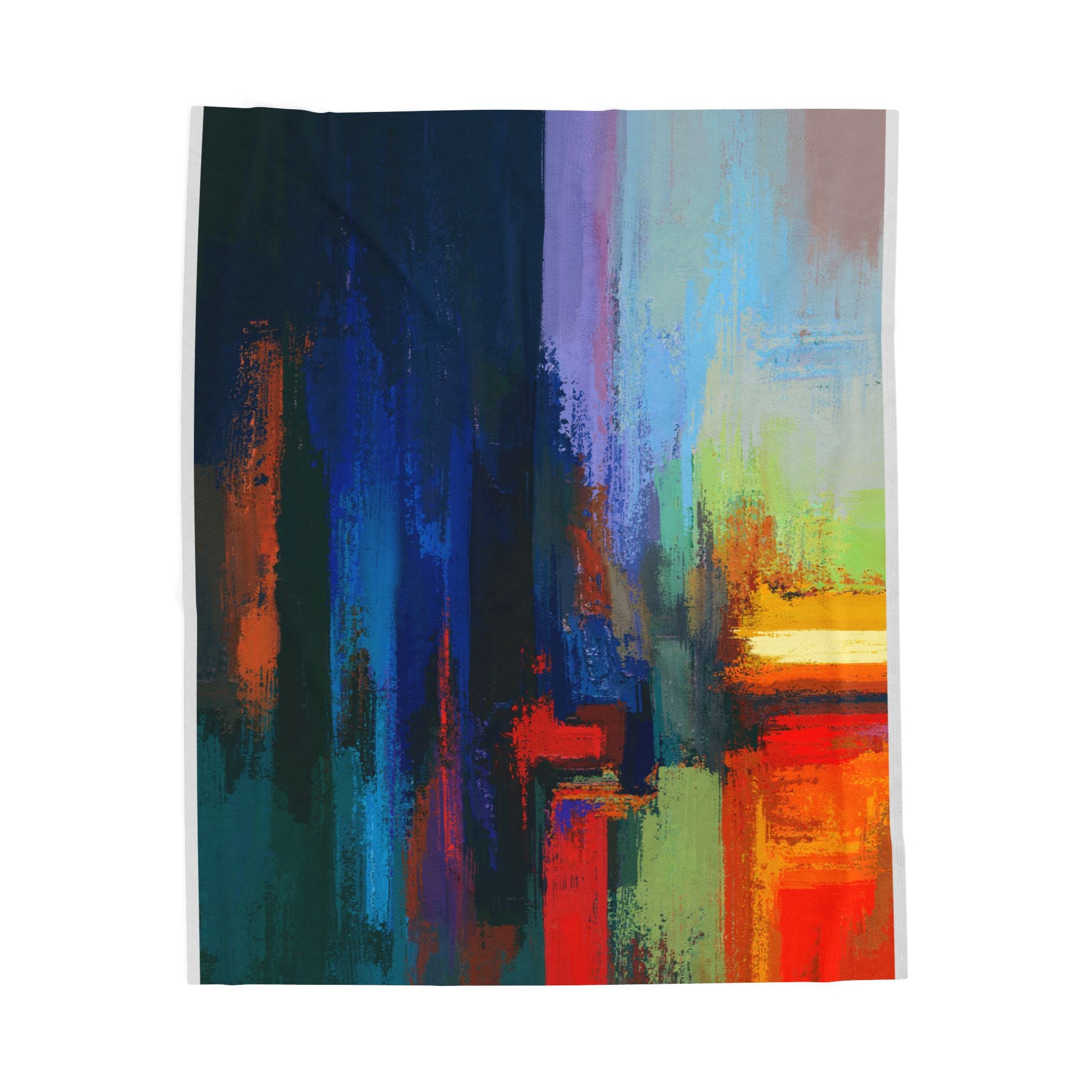 Multicolored Abstract Art Velveteen Plush Blanket