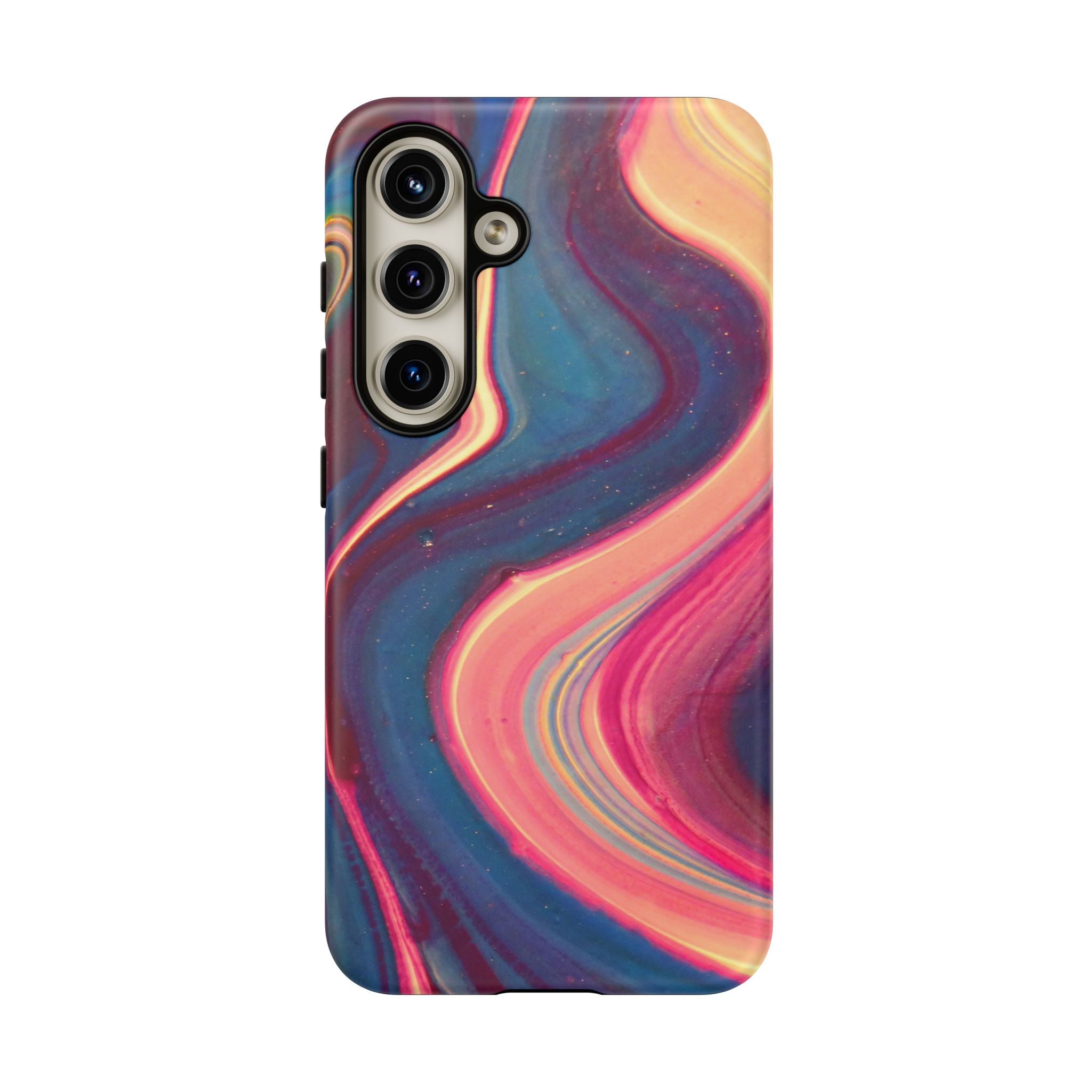 Colorful Wavy Marble Swirl Protective Phone Case