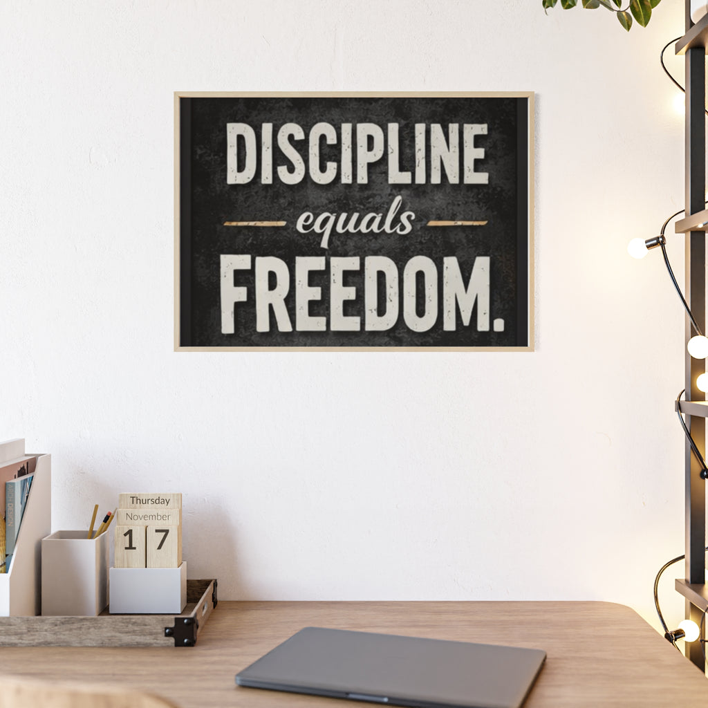 Discipline Equals Freedom Framed Poster