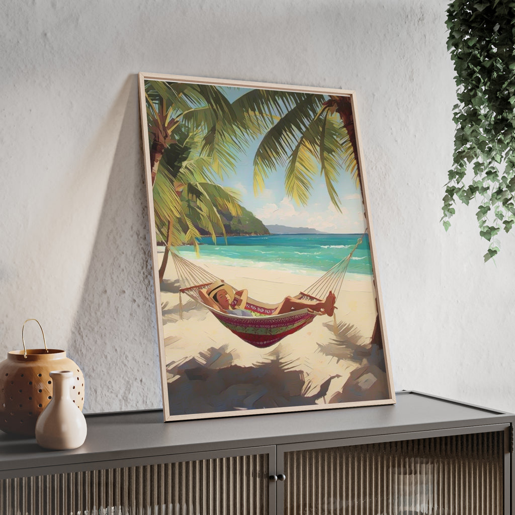 Tropical Beach Hammock Framed Poster