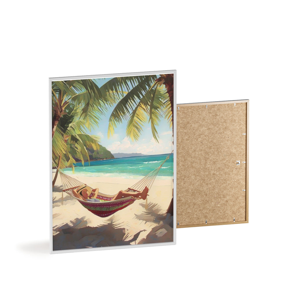 Tropical Beach Hammock Framed Poster