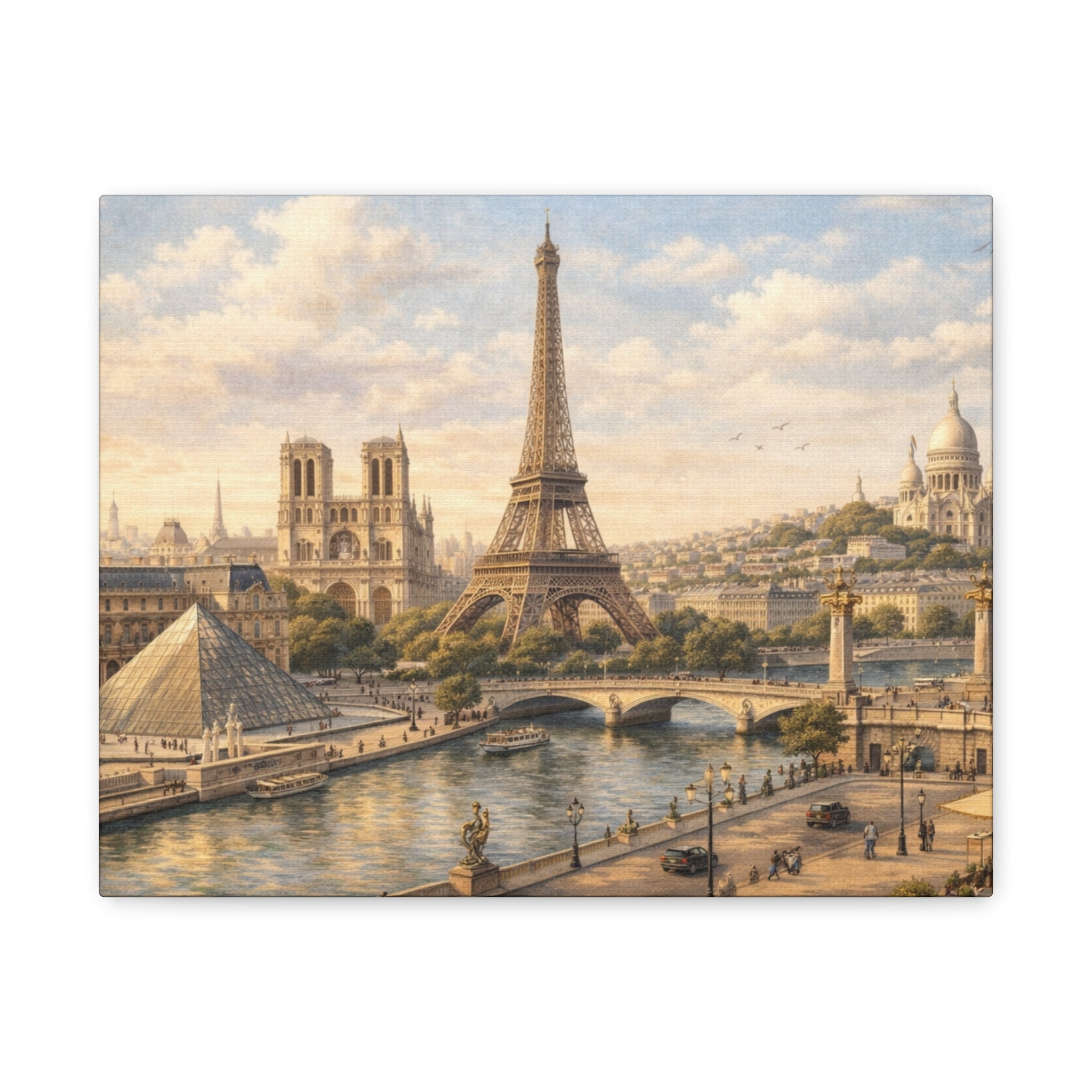 Paris Skyline Matte Canvas Wall Art