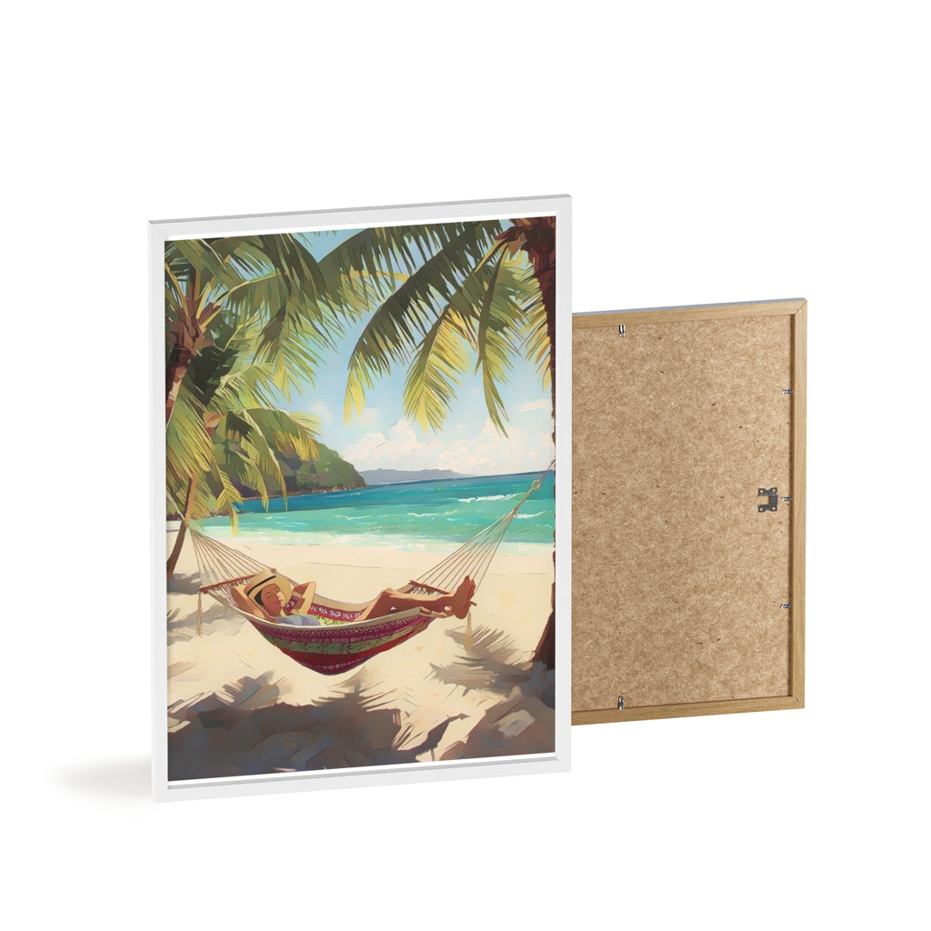 Tropical Beach Hammock Framed Poster