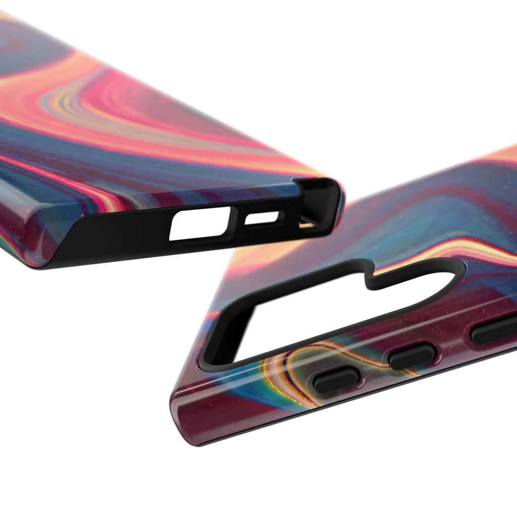 Colorful Wavy Marble Swirl Protective Phone Case