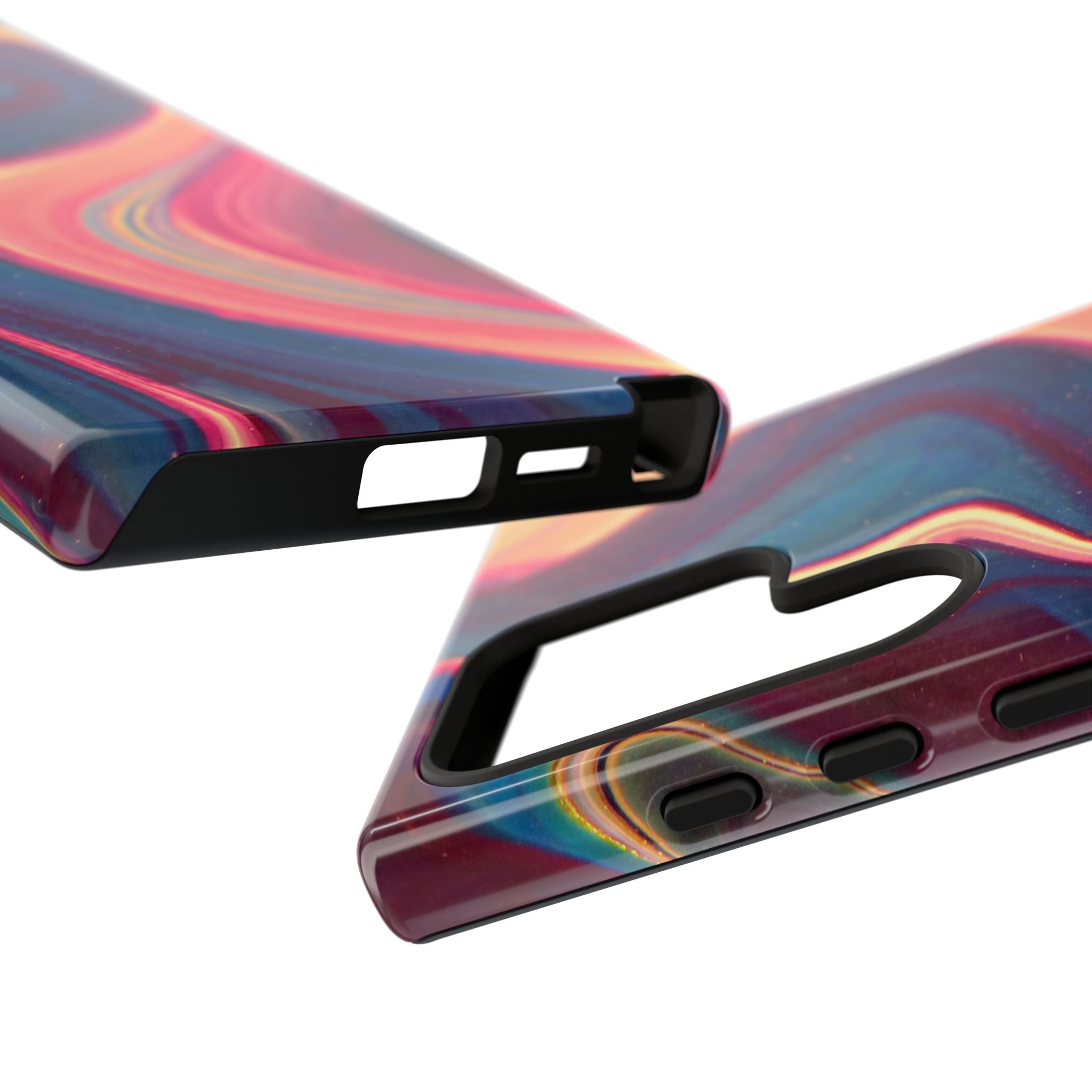 Colorful Wavy Marble Swirl Protective Phone Case