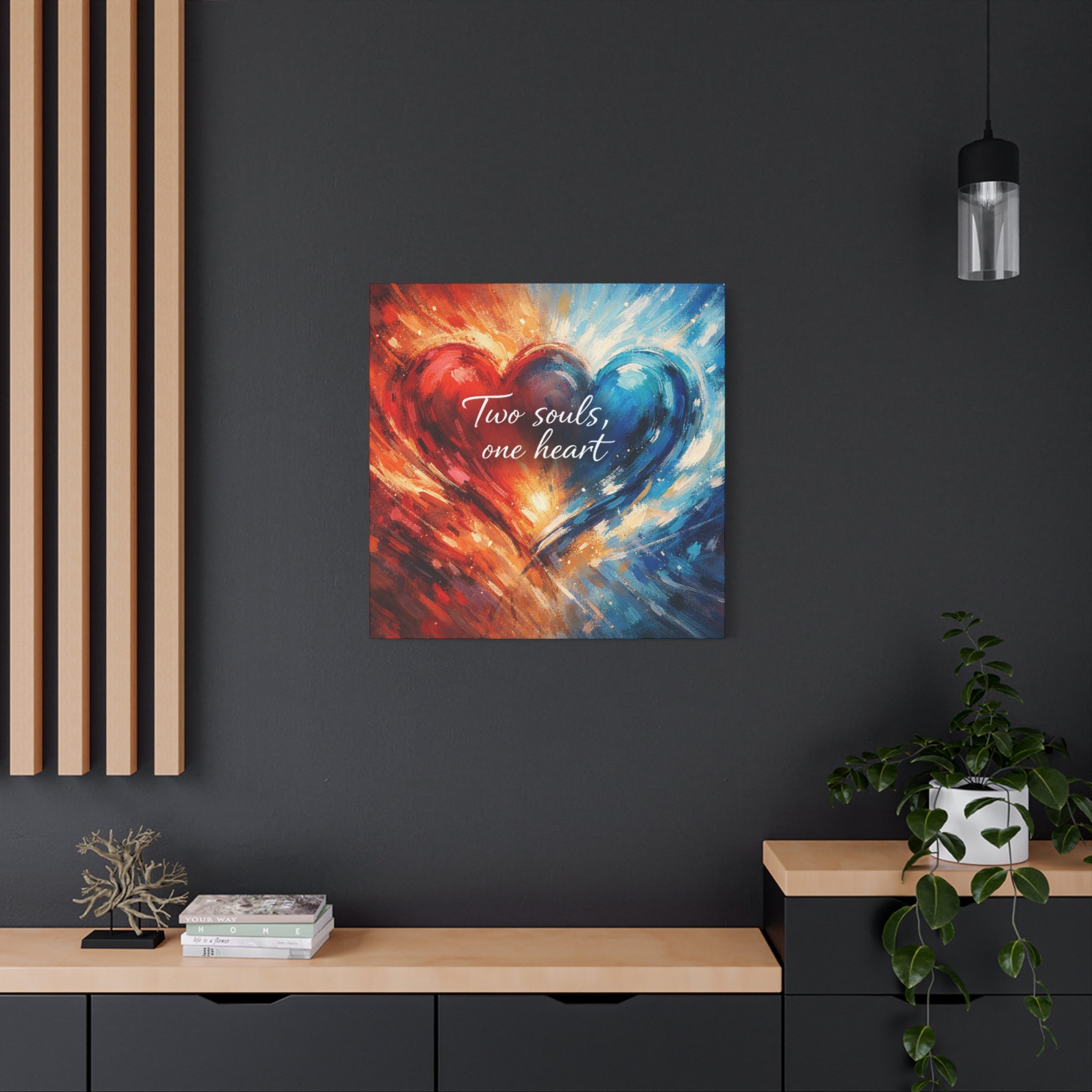 Two Souls One Heart Intertwined Heart Matte Canvas