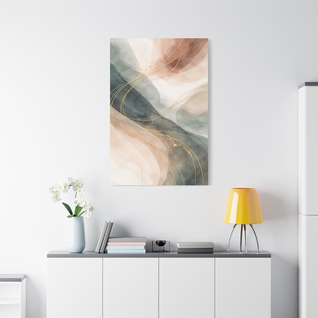 Abstract Coastal Waves Matte Canvas — Stretched Wall Art