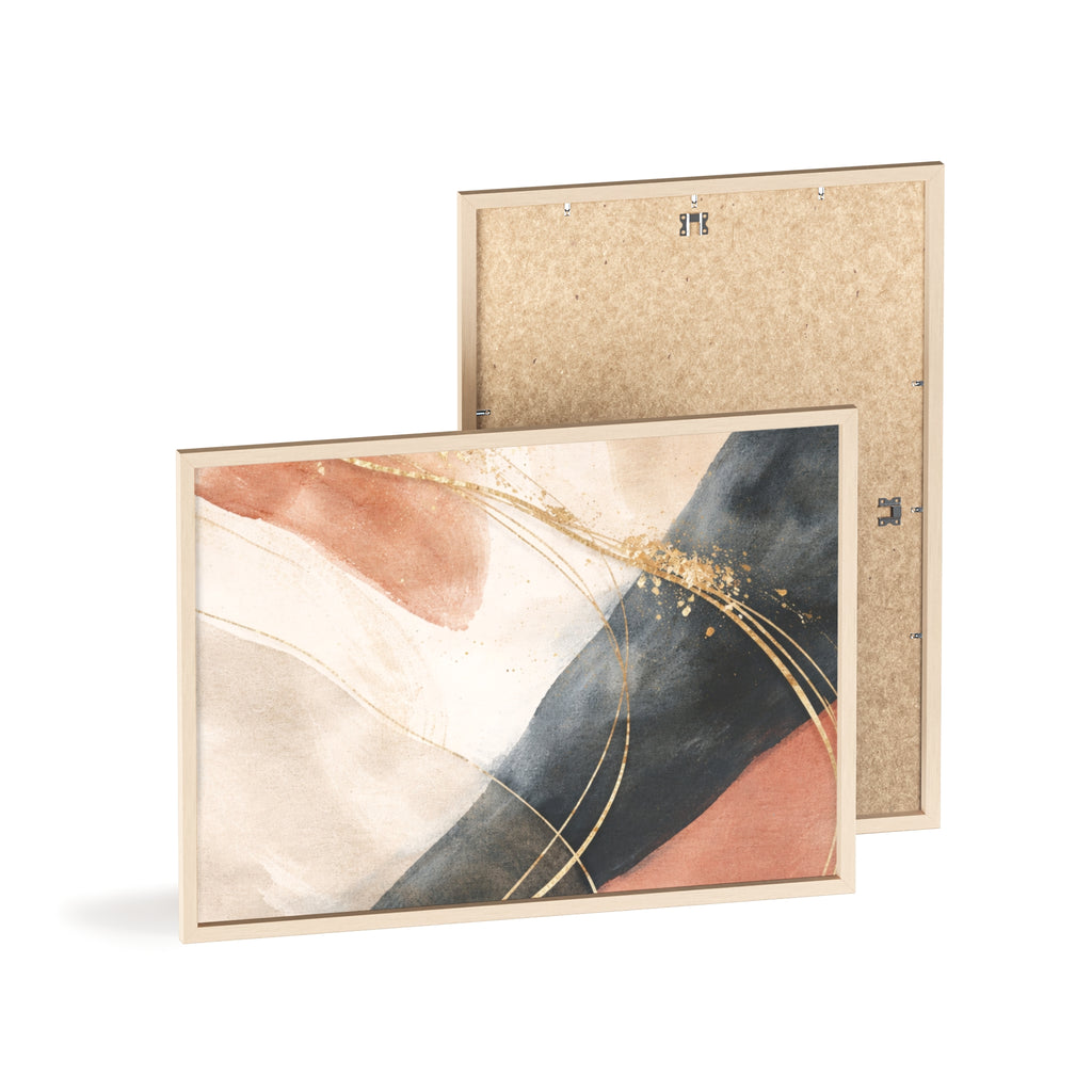 Abstract Gold Arc Framed Poster Modern Watercolor Wall Art