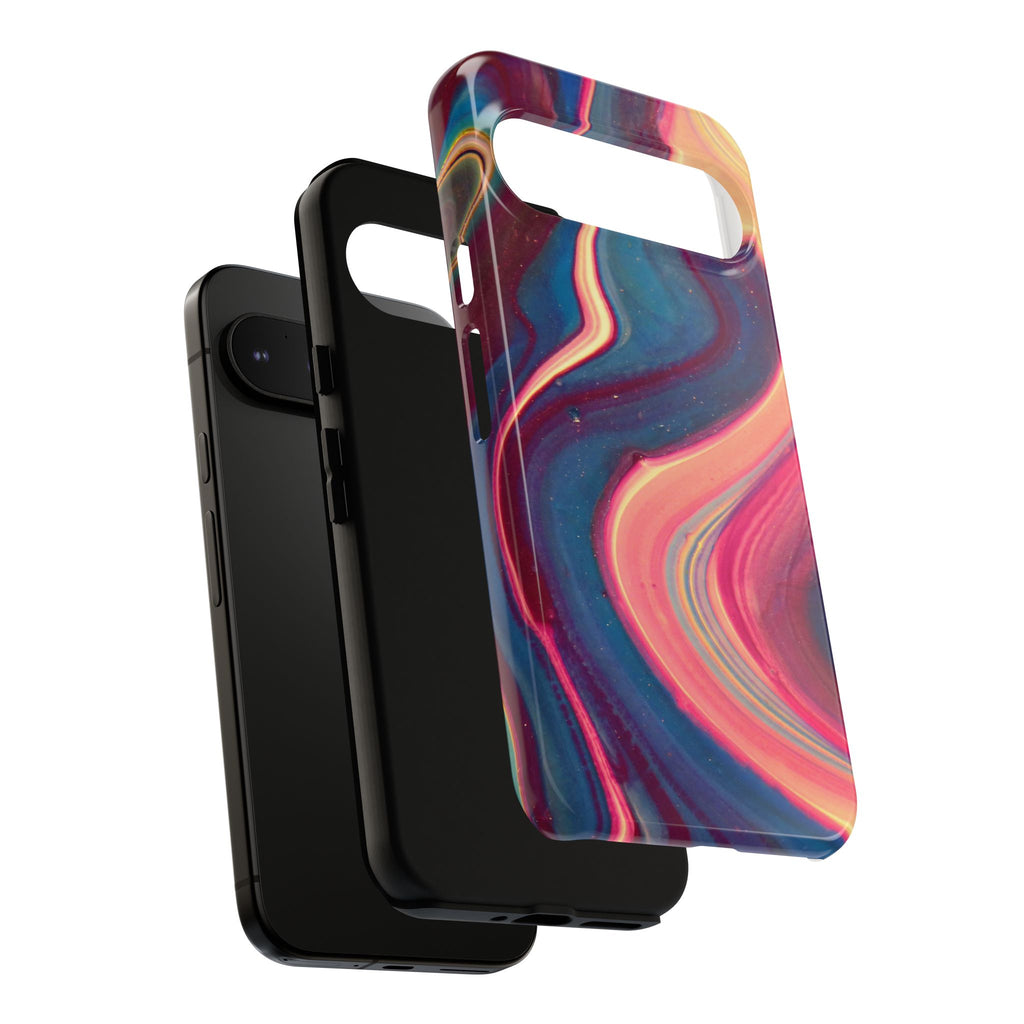Colorful Wavy Marble Swirl Protective Phone Case