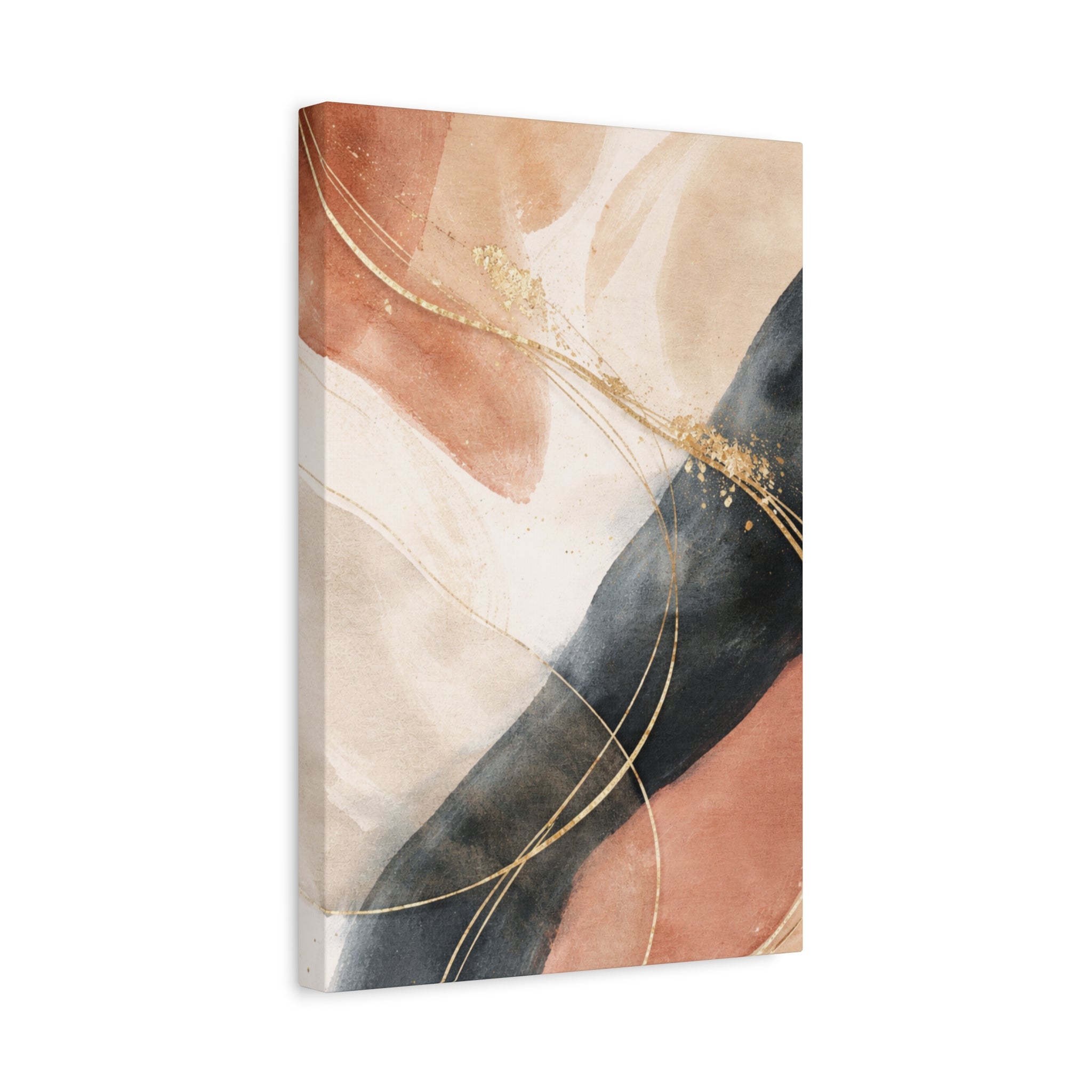 Abstract Blush & Gold Matte Canvas Print
