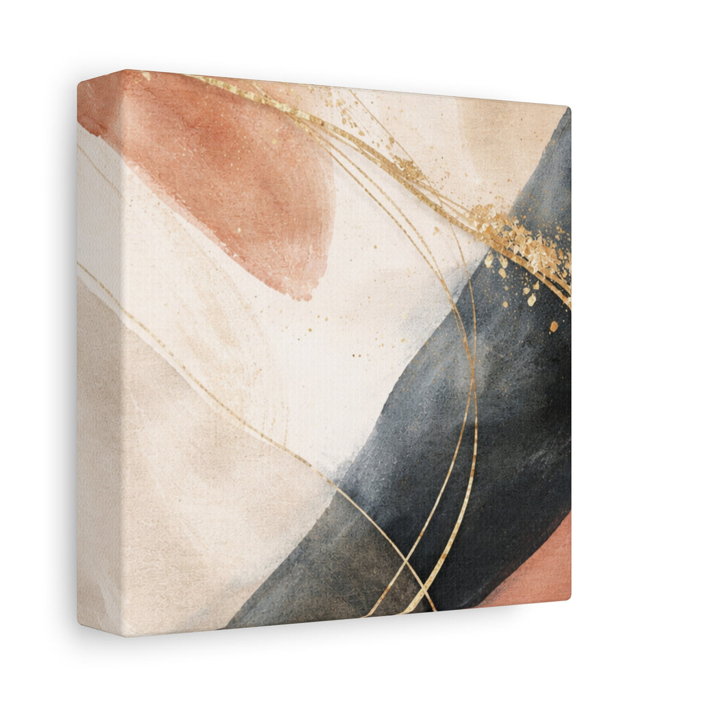 Abstract Blush & Gold Matte Canvas Print