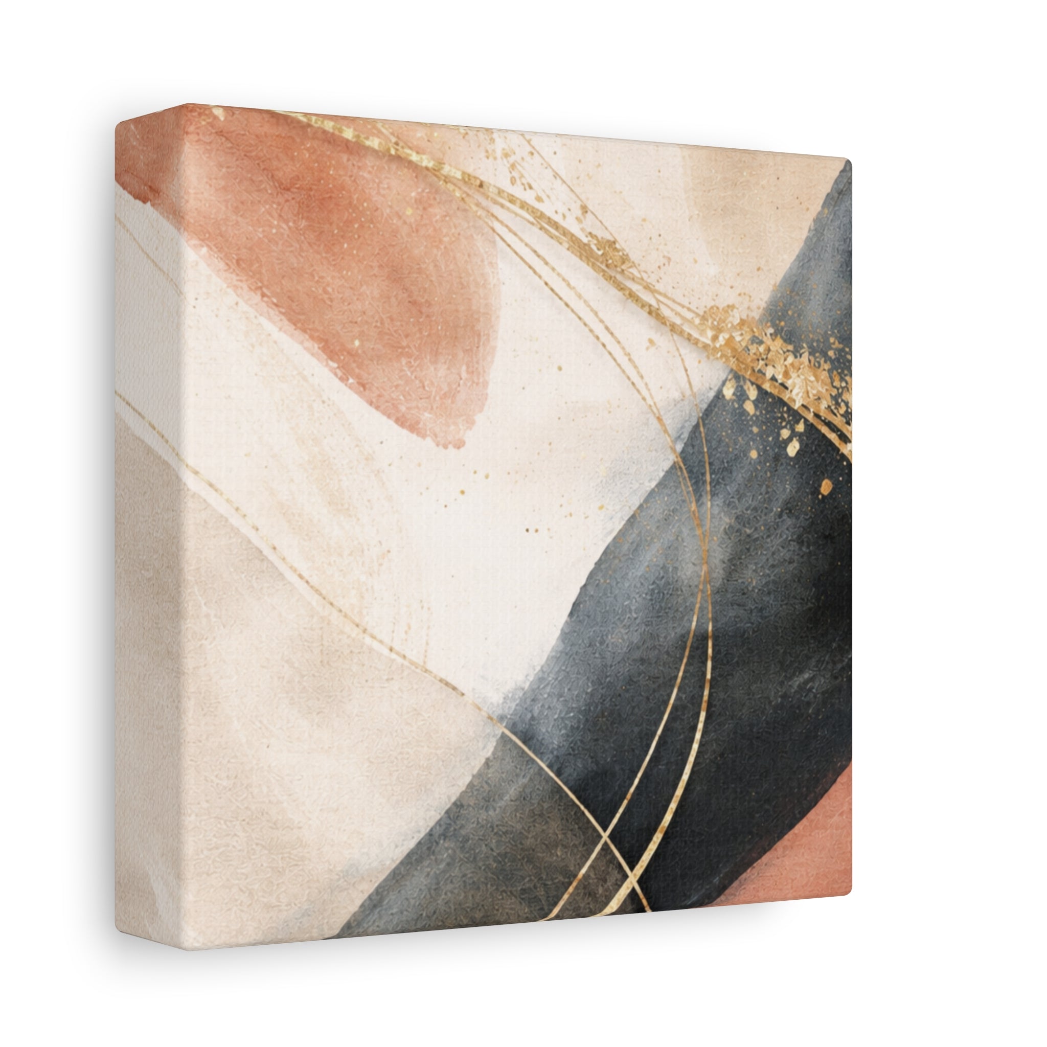 Abstract Blush & Gold Matte Canvas Print