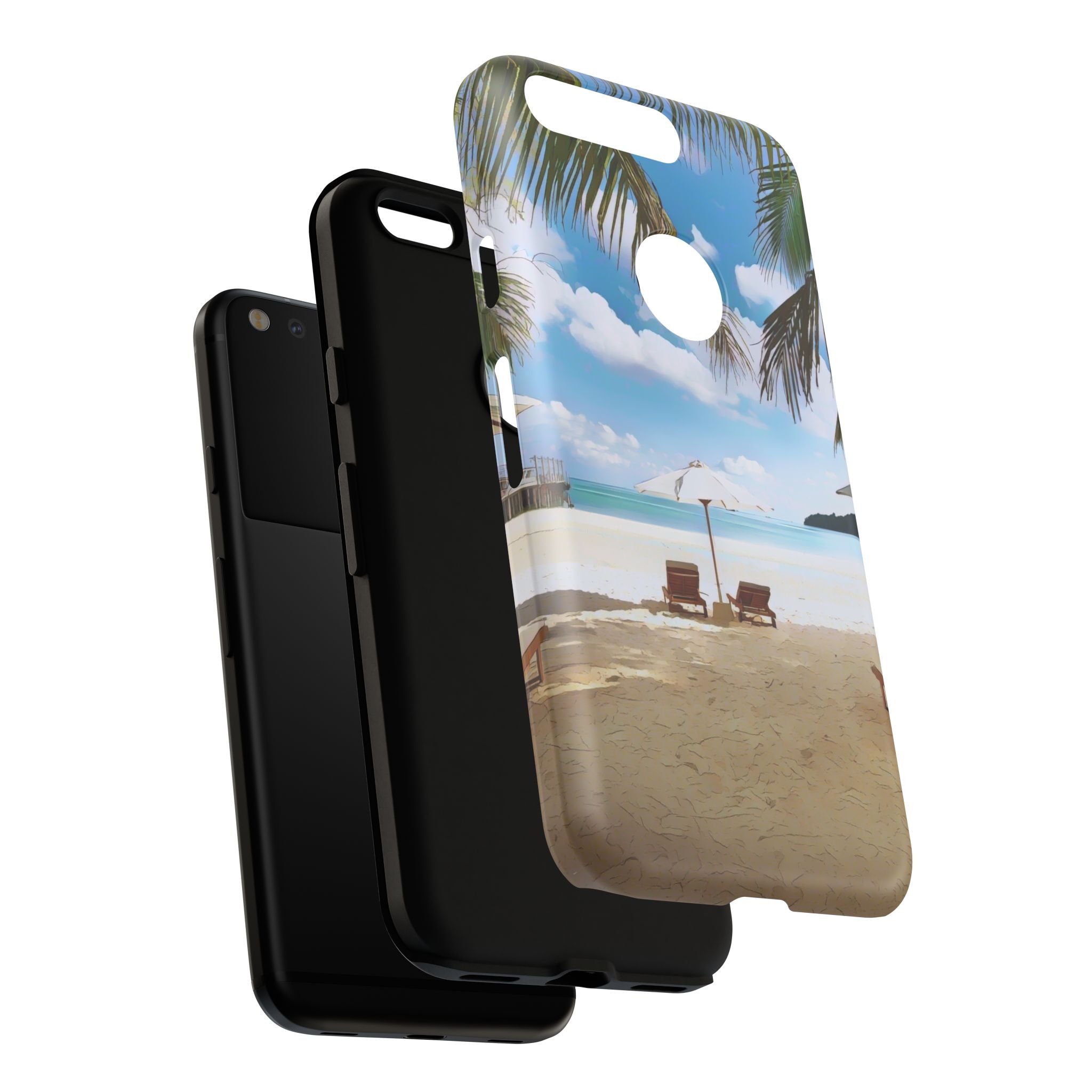 Beach Paradise Tropical Palm Beach Scene Tough Phone Case