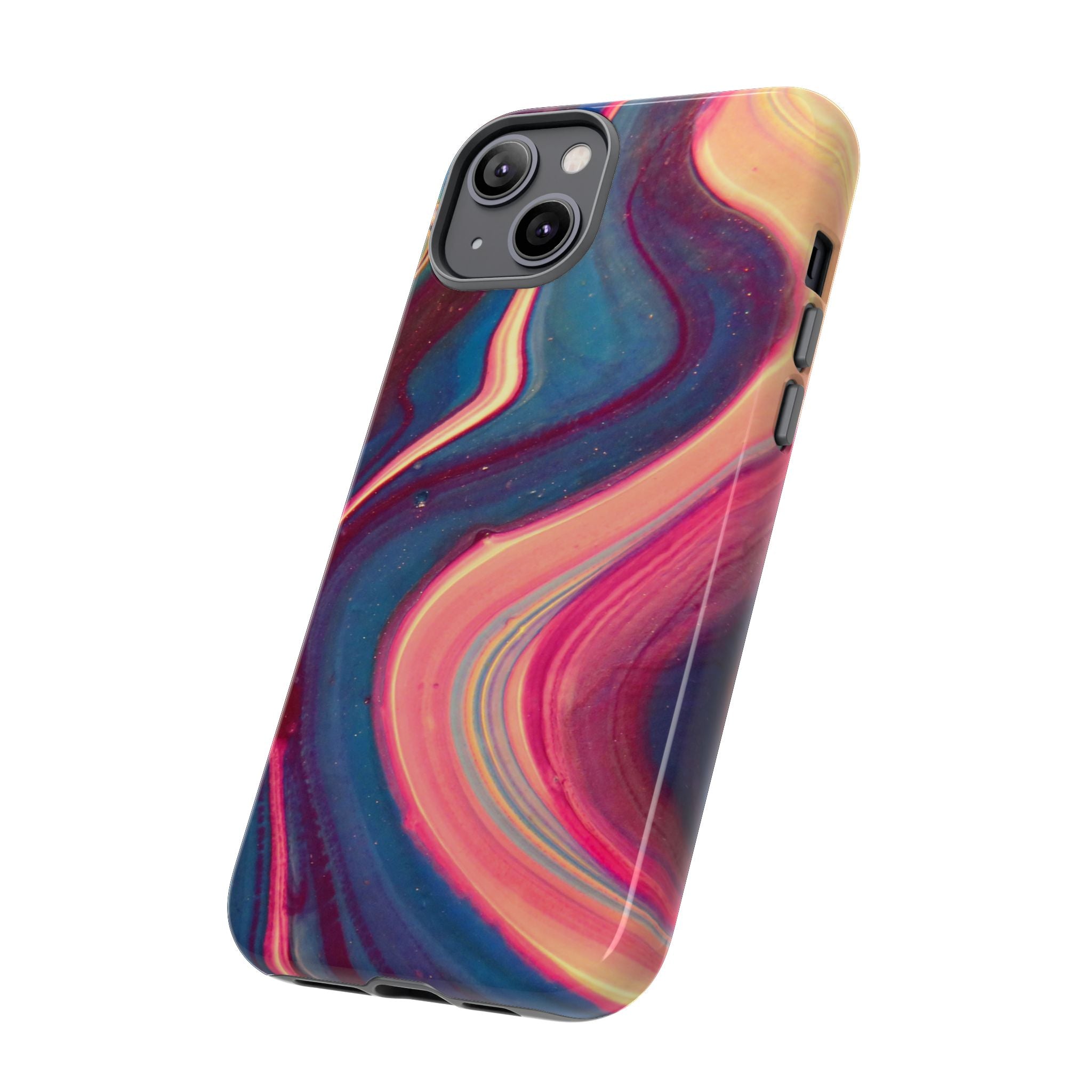 Colorful Wavy Marble Swirl Protective Phone Case