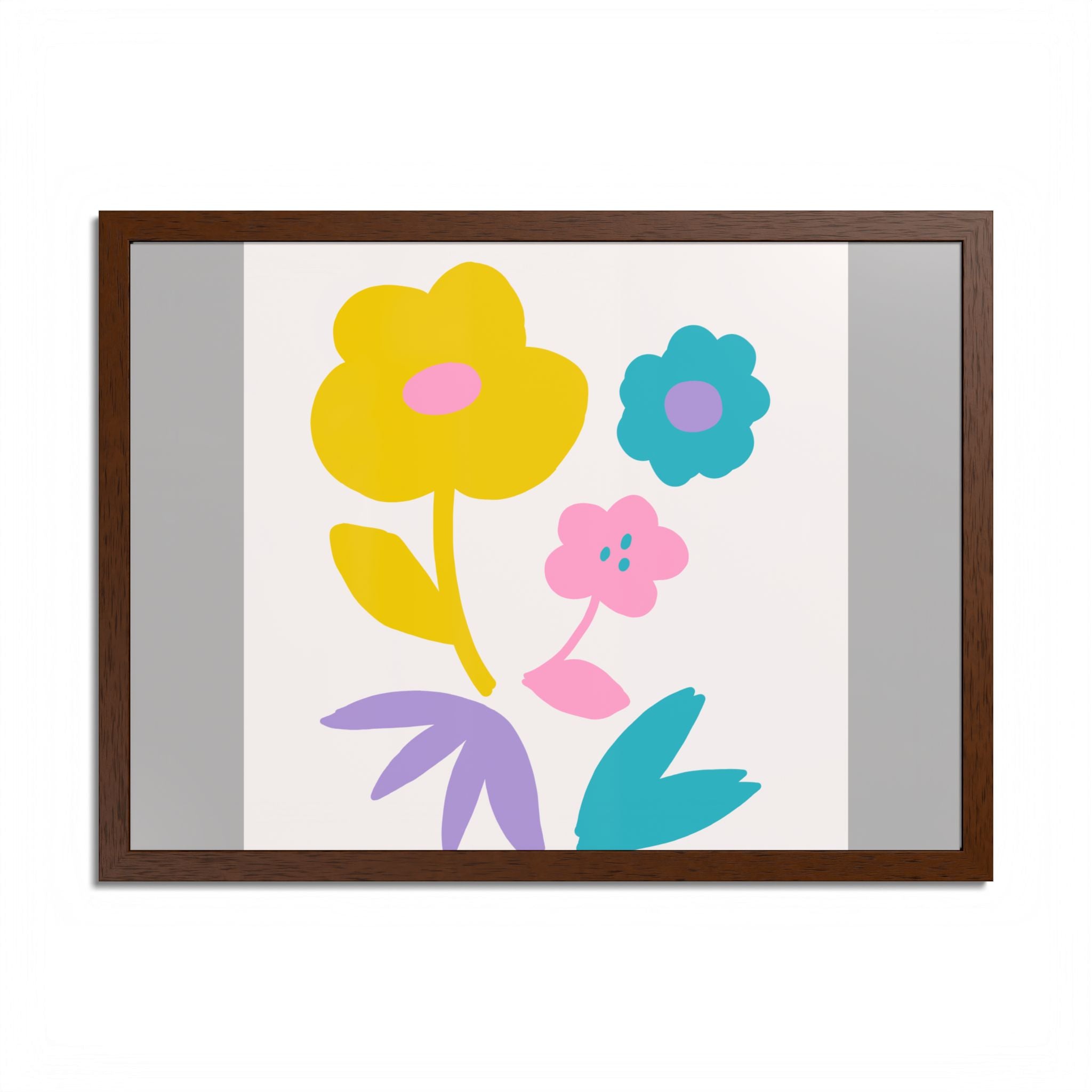 Multi-Color Floral Framed Poster