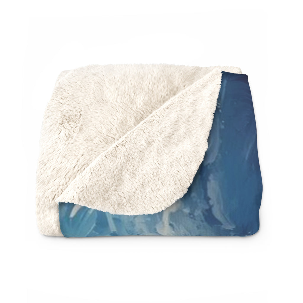 Sunset Ocean Cozy Nautical Sherpa Fleece Throw Blanket